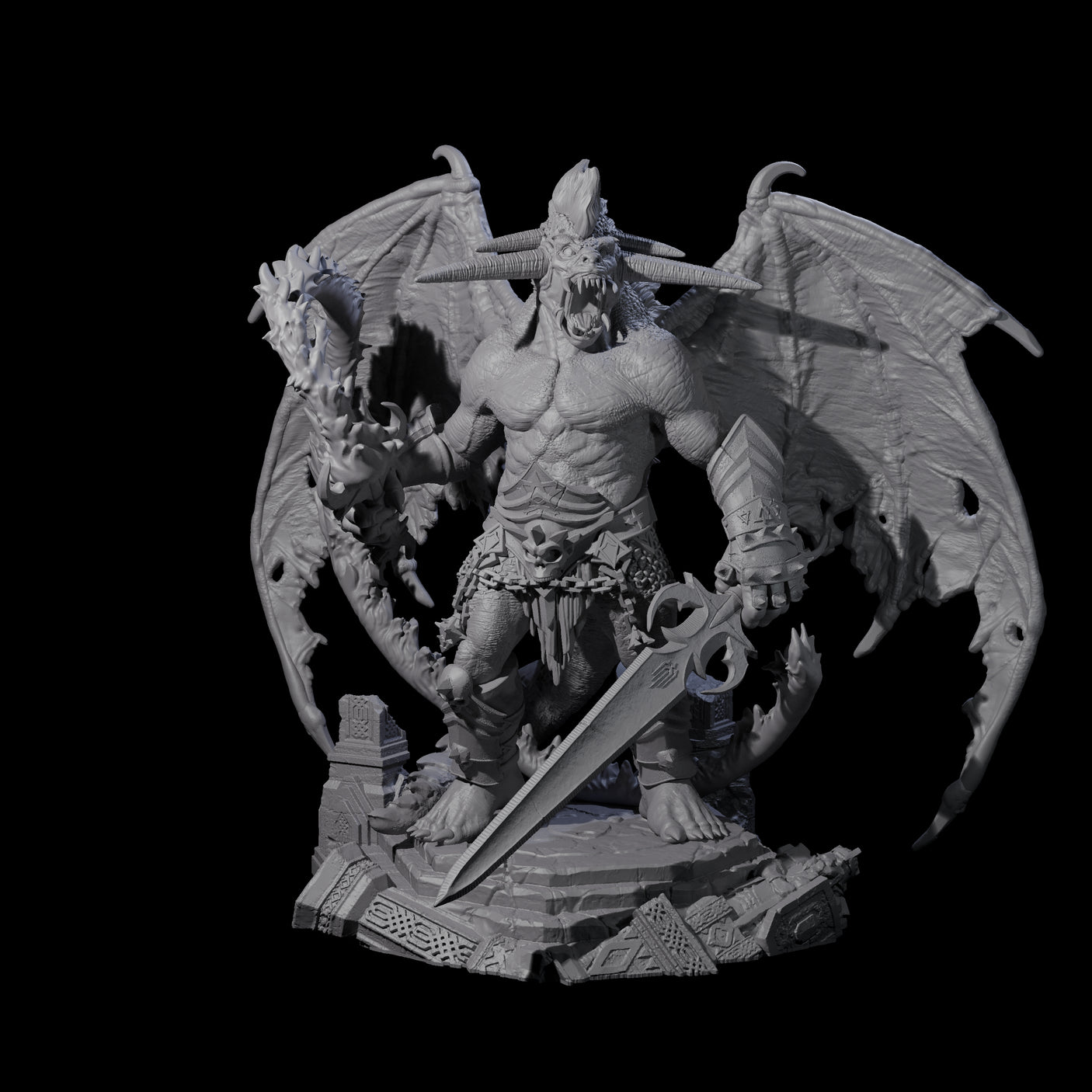 Diabolic Balor Miniature for Dungeons and Dragons, Pathfinder or other TTRPGs