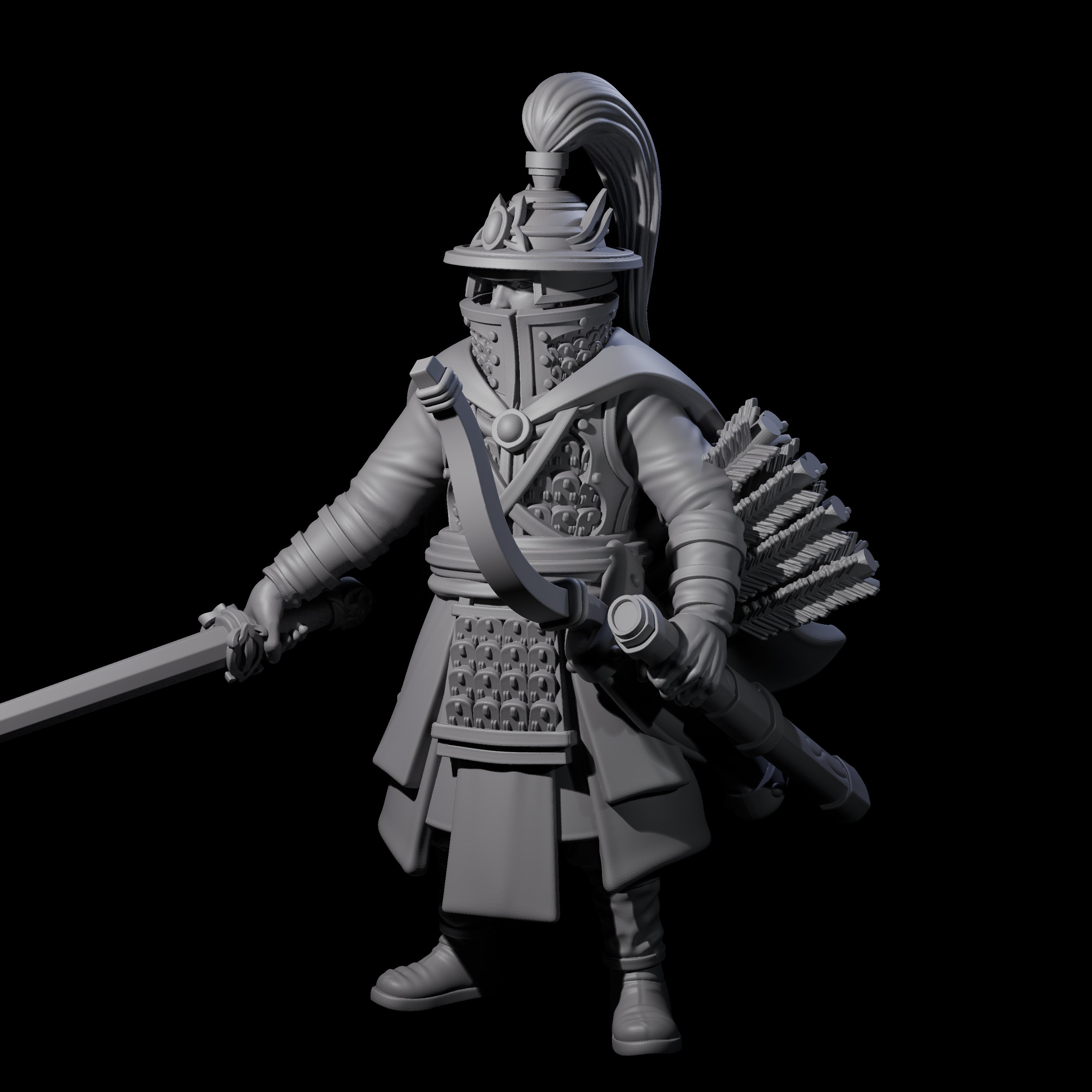 Disciplined Human Archer Captain Miniature for Dungeons and Dragons, Pathfinder or other TTRPGs