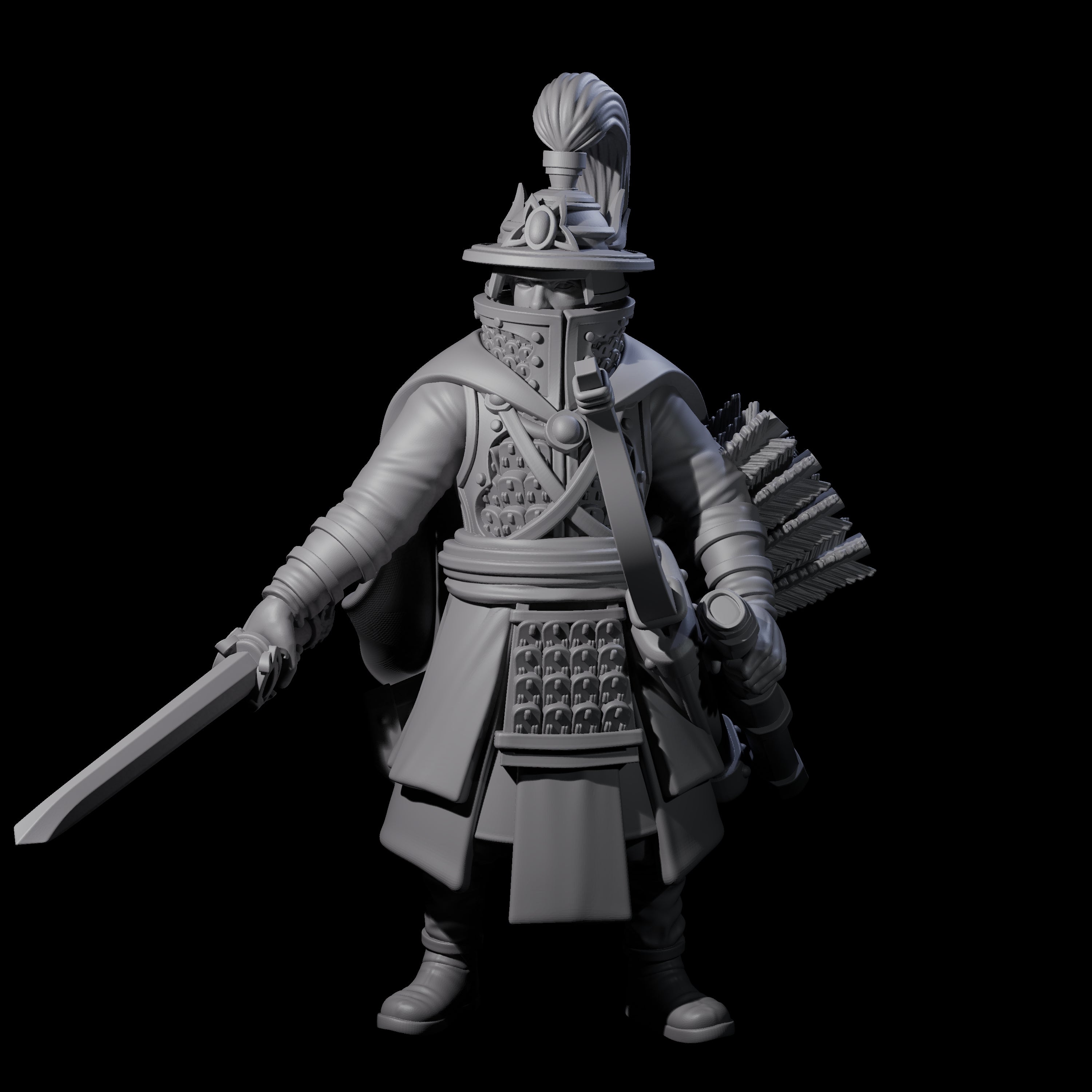 Disciplined Human Archer Captain Miniature for Dungeons and Dragons, Pathfinder or other TTRPGs