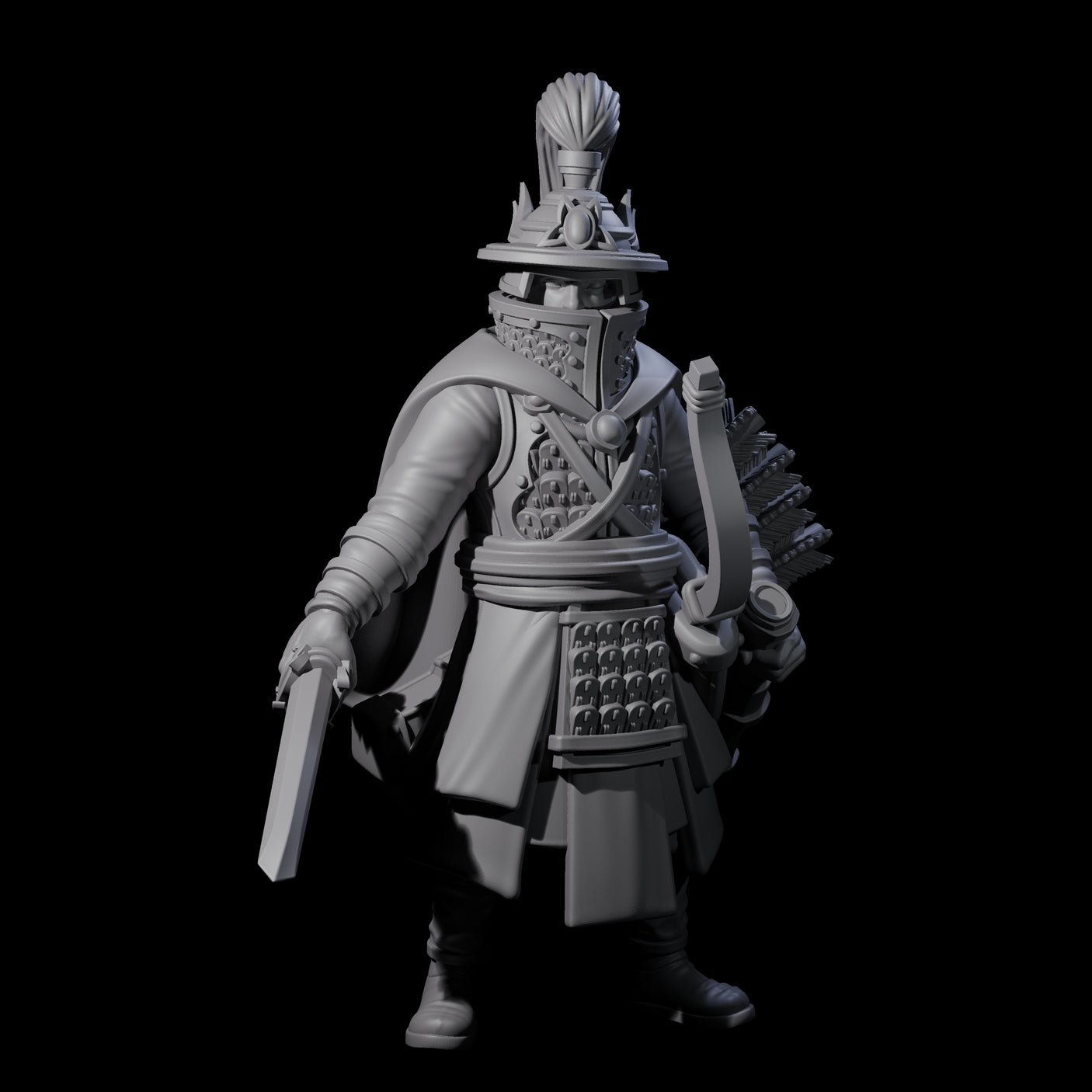 Disciplined Human Archer Captain Miniature for Dungeons and Dragons, Pathfinder or other TTRPGs