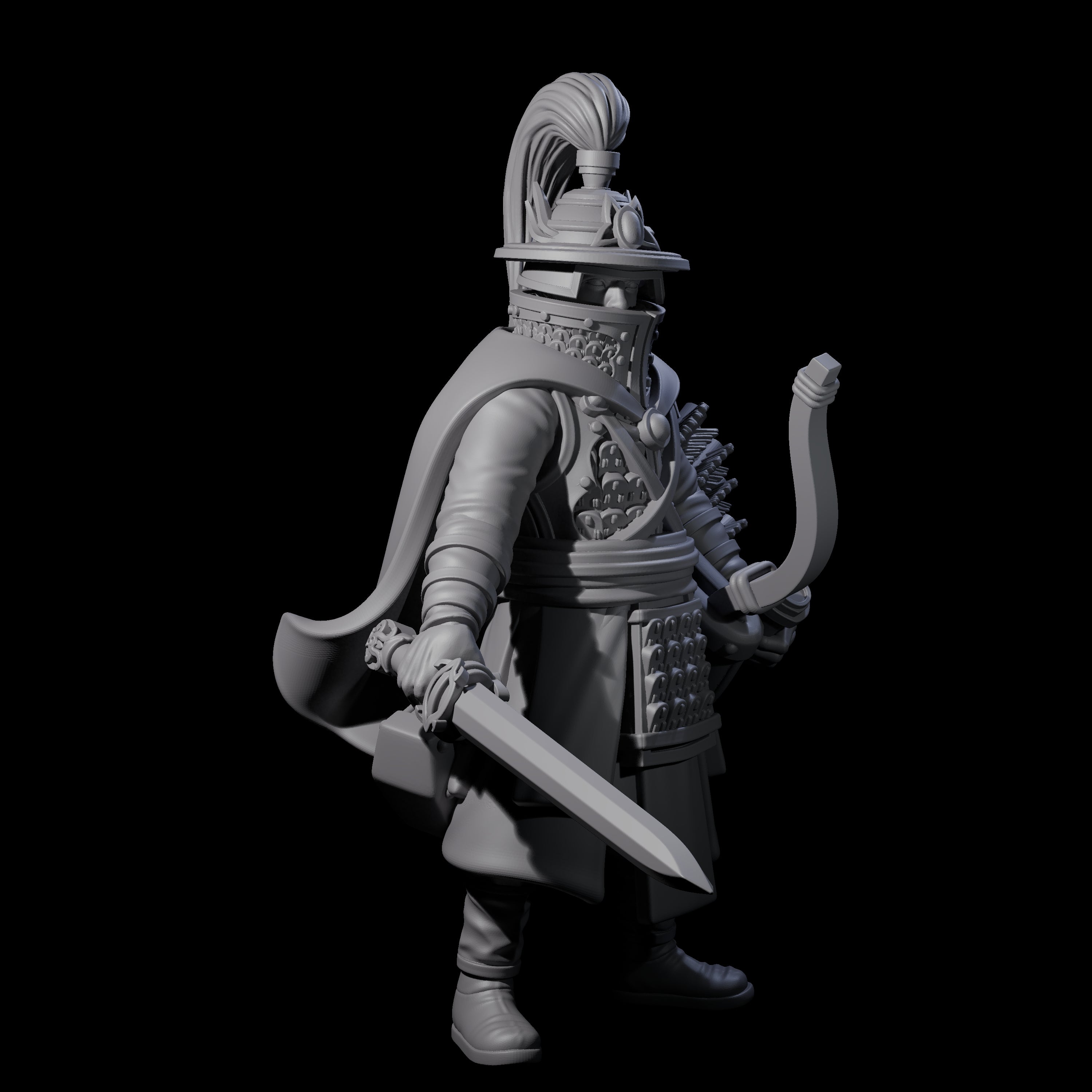 Disciplined Human Archer Captain Miniature for Dungeons and Dragons, Pathfinder or other TTRPGs
