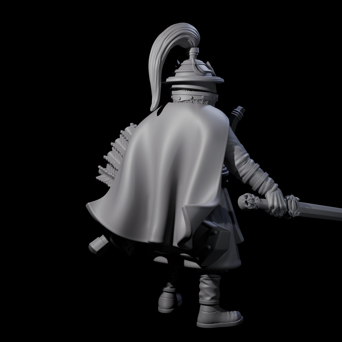 Disciplined Human Archer Captain Miniature for Dungeons and Dragons, Pathfinder or other TTRPGs