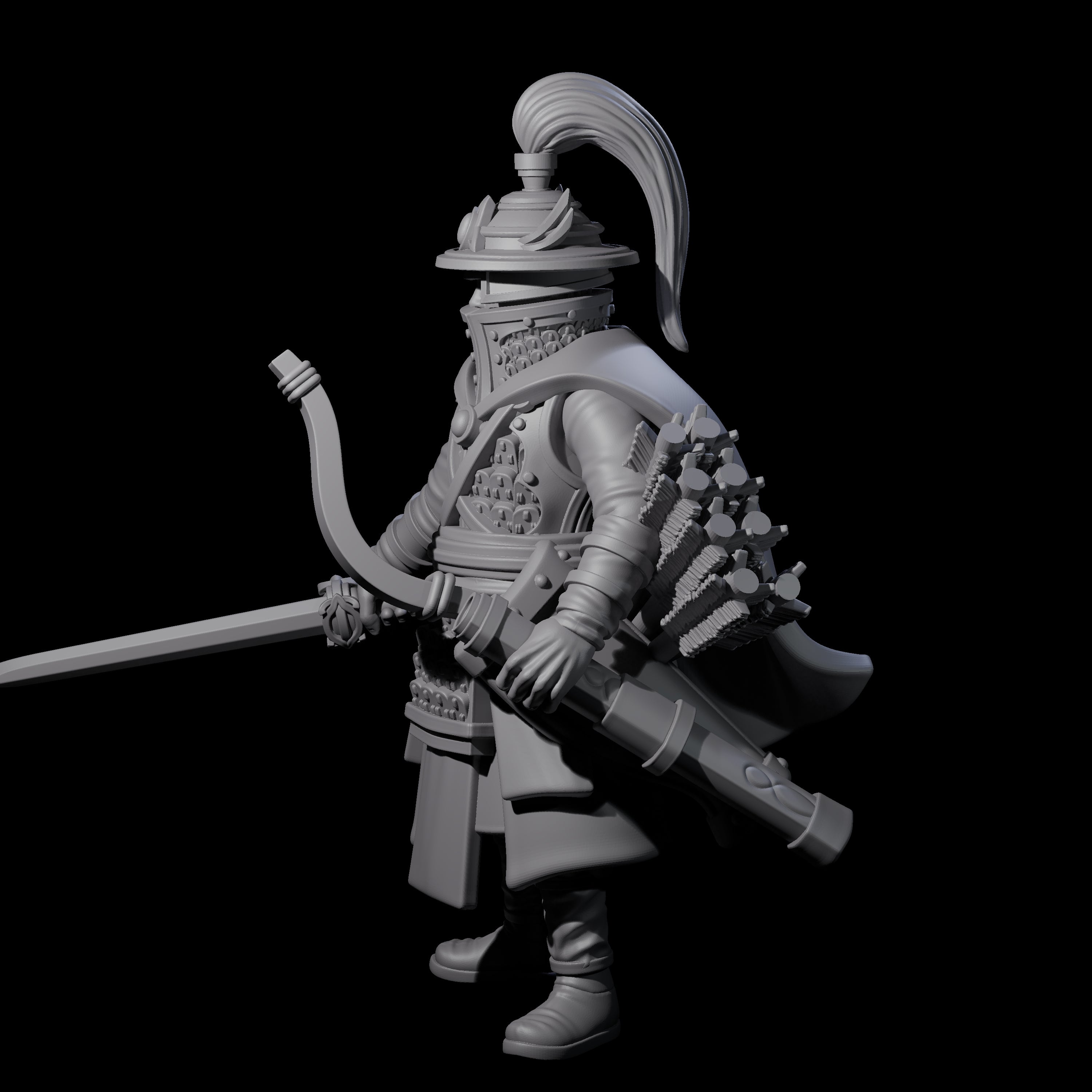 Disciplined Human Archer Captain Miniature for Dungeons and Dragons, Pathfinder or other TTRPGs