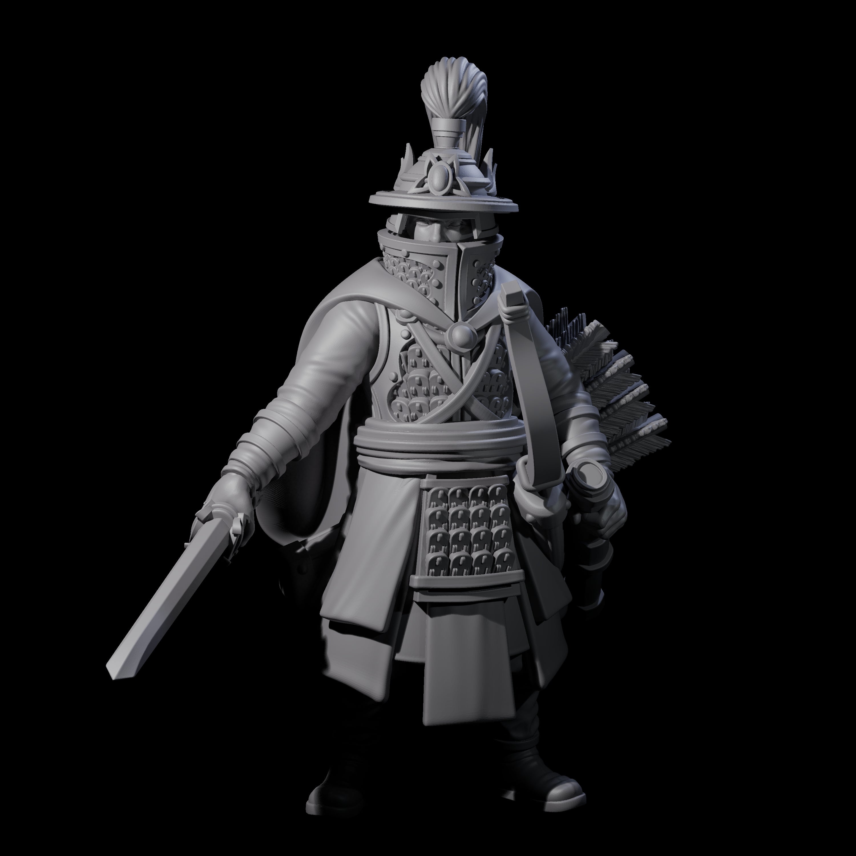 Disciplined Human Archer Captain Miniature for Dungeons and Dragons, Pathfinder or other TTRPGs