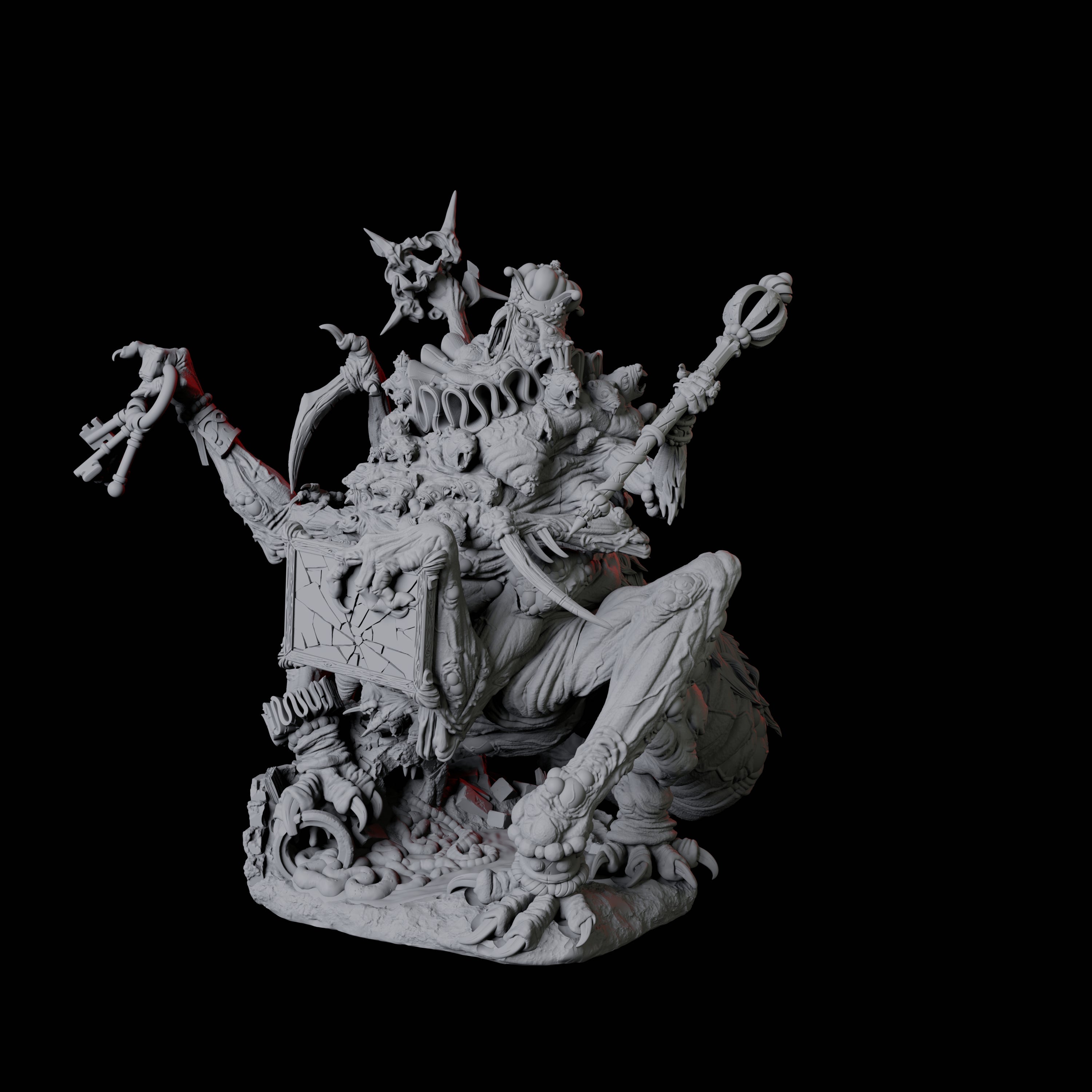 Disgusting Ratfolk Archbishop Miniature for Dungeons and Dragons, Pathfinder or other TTRPGs