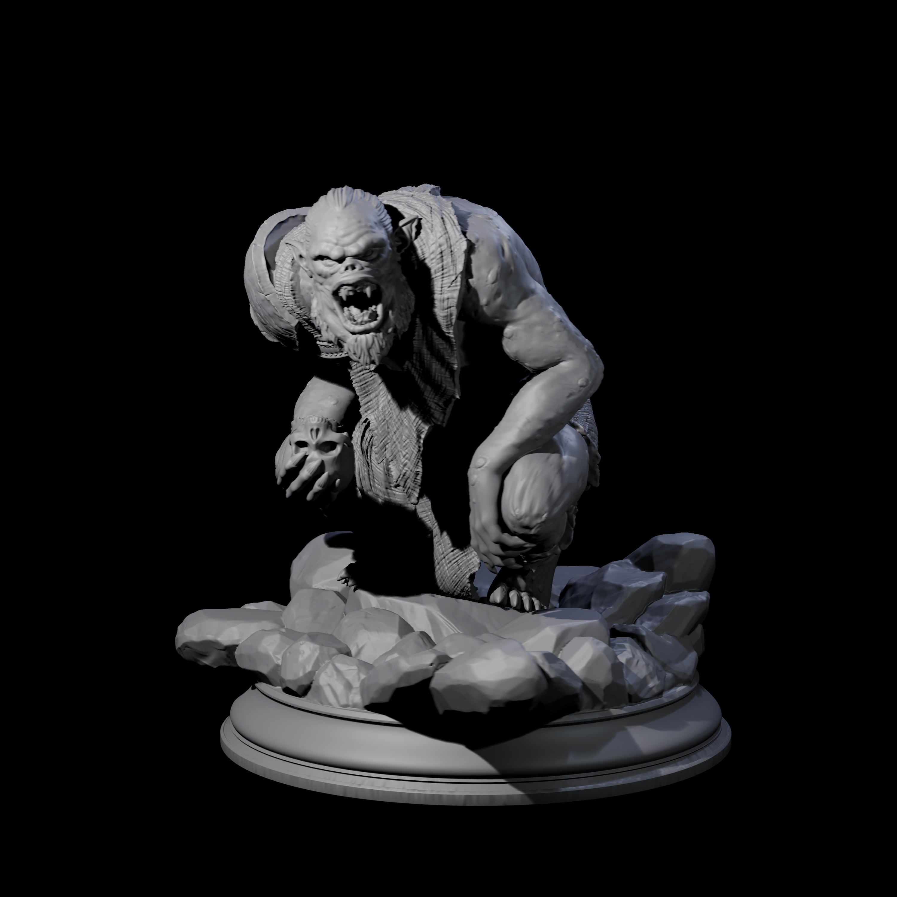 Disgusting Troglodyte B Miniature for Dungeons and Dragons, Pathfinder or other TTRPGs