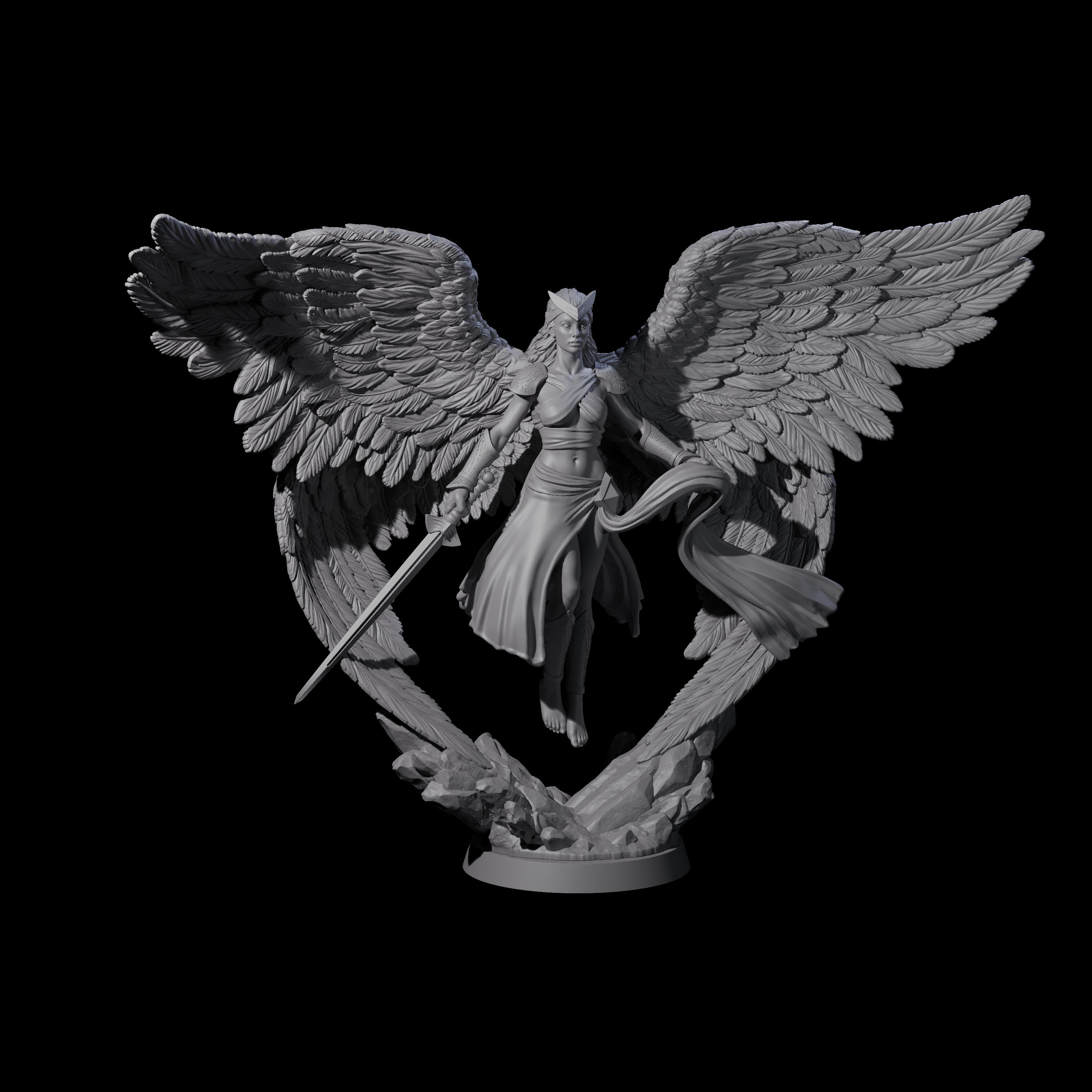 Divine Poofed Out Solar B Miniature for Dungeons and Dragons, Pathfinder or other TTRPGs