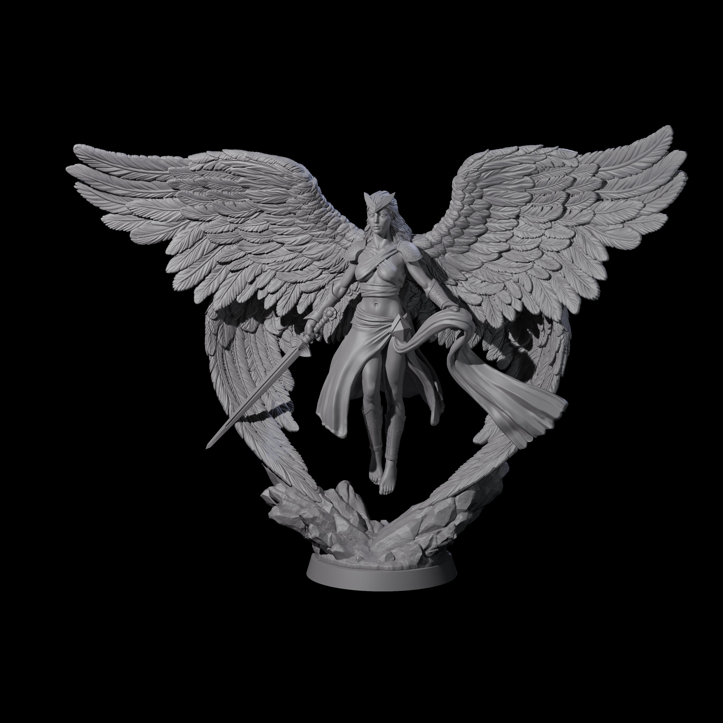 Divine Poofed Out Solar B Miniature for Dungeons and Dragons, Pathfinder or other TTRPGs