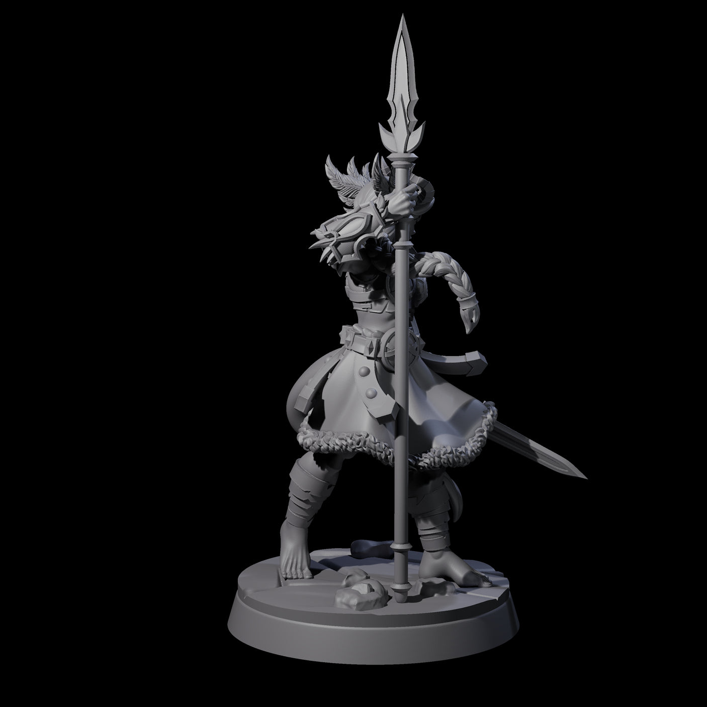 Divine Tiefling Valkyrie Miniature for Dungeons and Dragons, Pathfinder or other TTRPGs