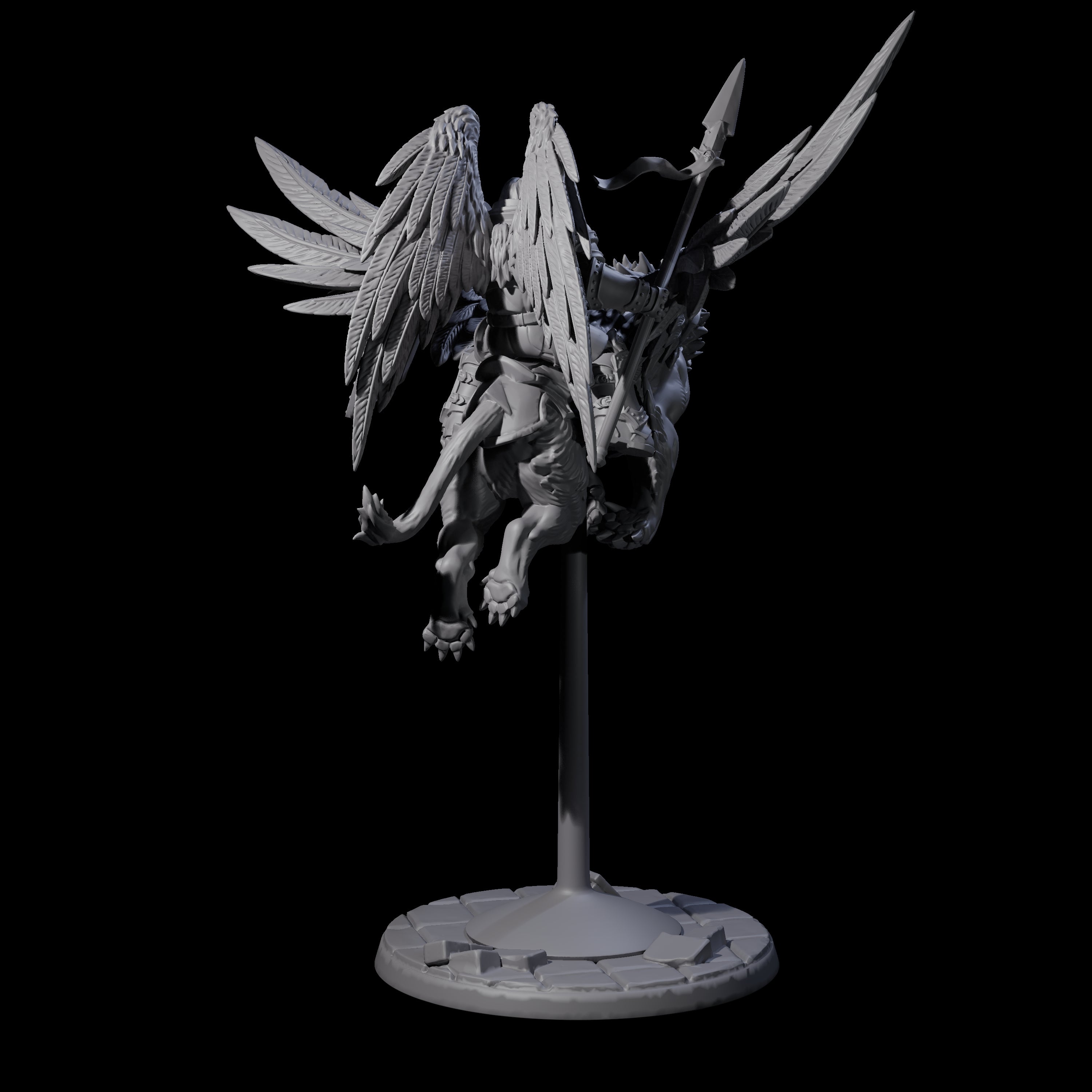 Diving Celestral Cavalry A Miniature for Dungeons and Dragons, Pathfinder or other TTRPGs