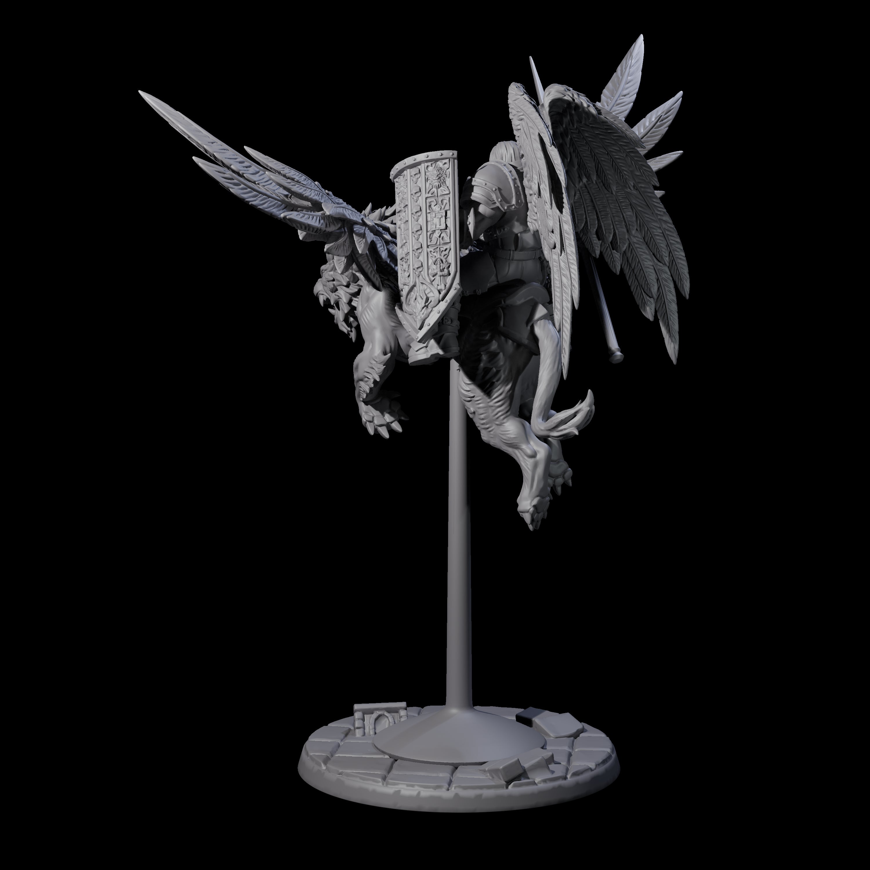 Diving Celestral Cavalry A Miniature for Dungeons and Dragons, Pathfinder or other TTRPGs