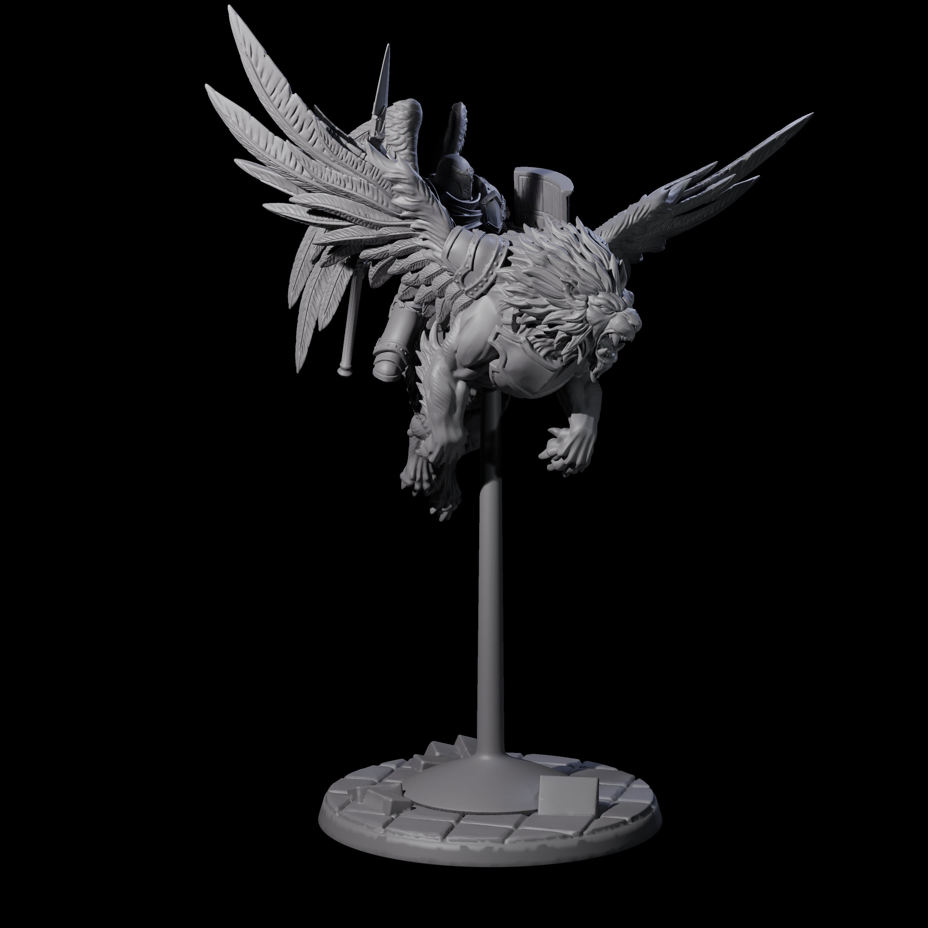 Diving Celestral Cavalry A Miniature for Dungeons and Dragons, Pathfinder or other TTRPGs