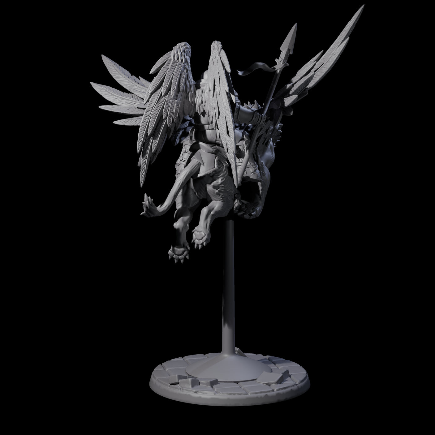 Diving Celestral Cavalry A Miniature for Dungeons and Dragons, Pathfinder or other TTRPGs