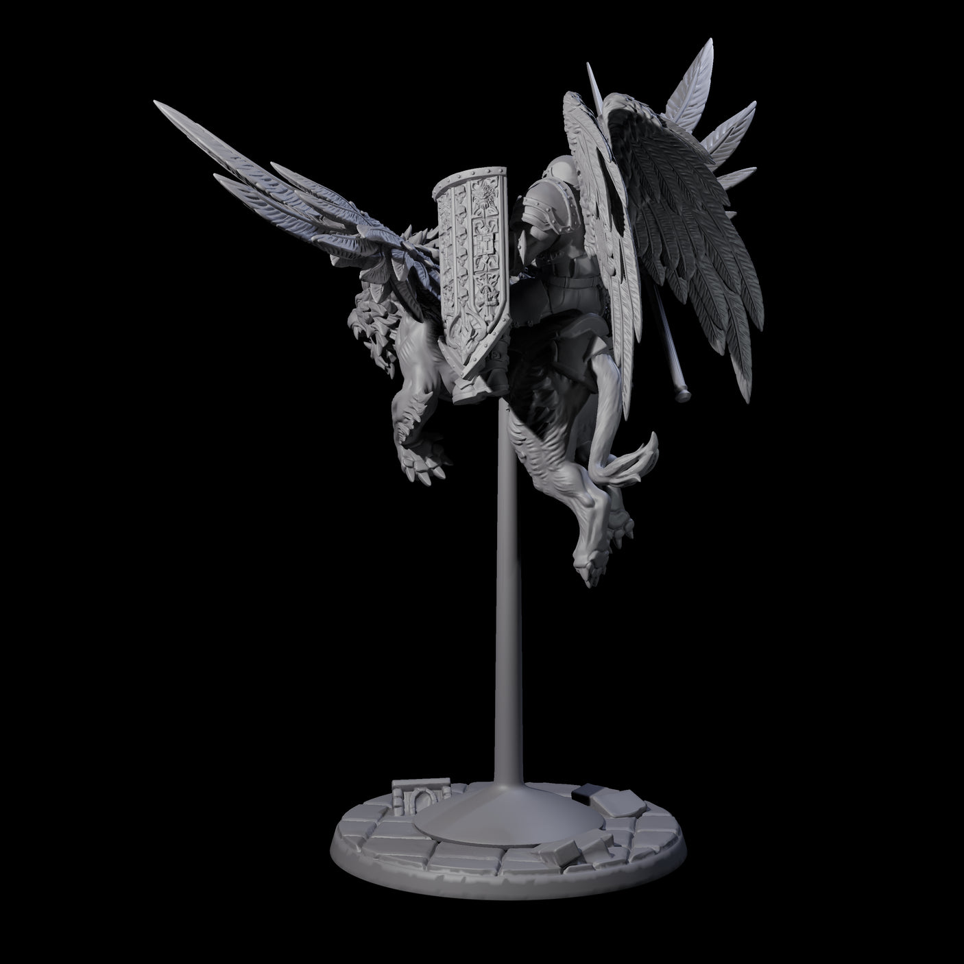 Diving Celestral Cavalry A Miniature for Dungeons and Dragons, Pathfinder or other TTRPGs