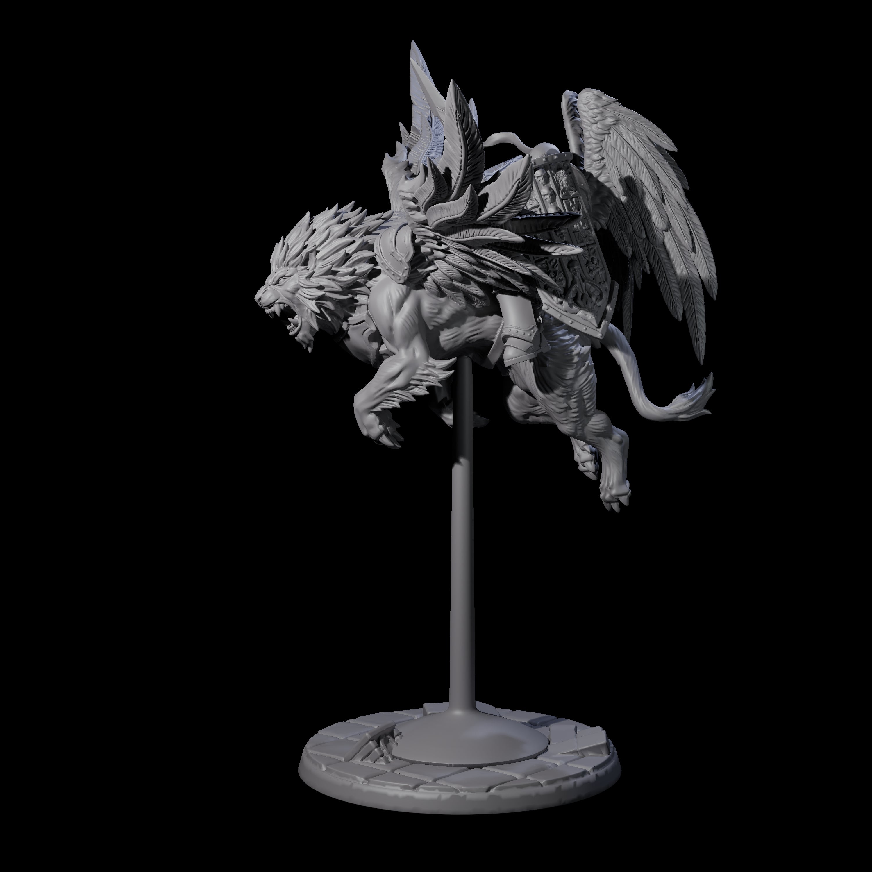 Diving Celestral Cavalry A Miniature for Dungeons and Dragons, Pathfinder or other TTRPGs