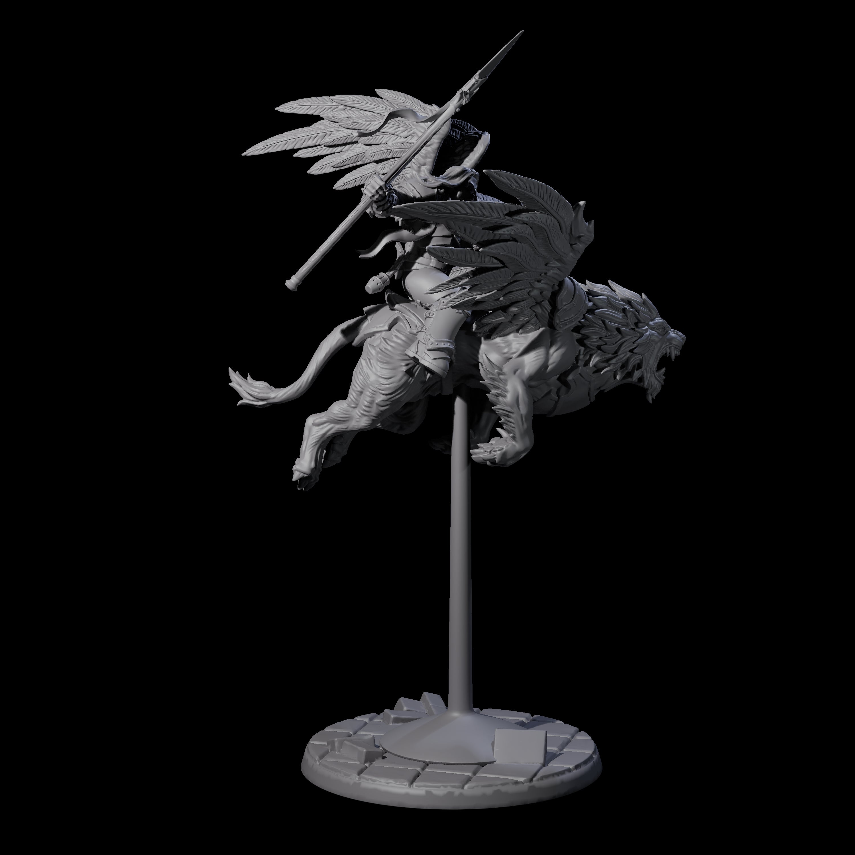 Diving Celestral Cavalry B Miniature for Dungeons and Dragons, Pathfinder or other TTRPGs