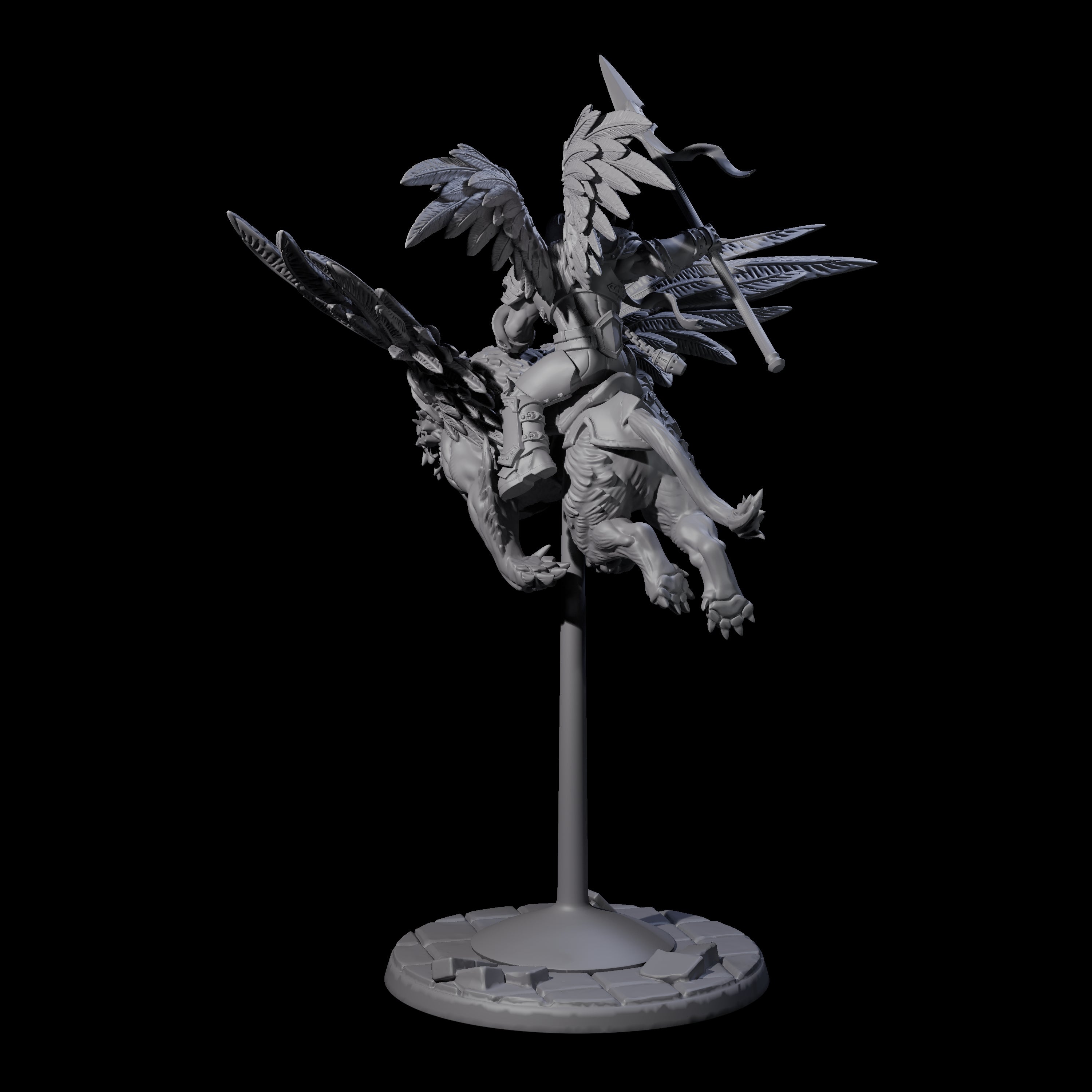 Diving Celestral Cavalry B Miniature for Dungeons and Dragons, Pathfinder or other TTRPGs