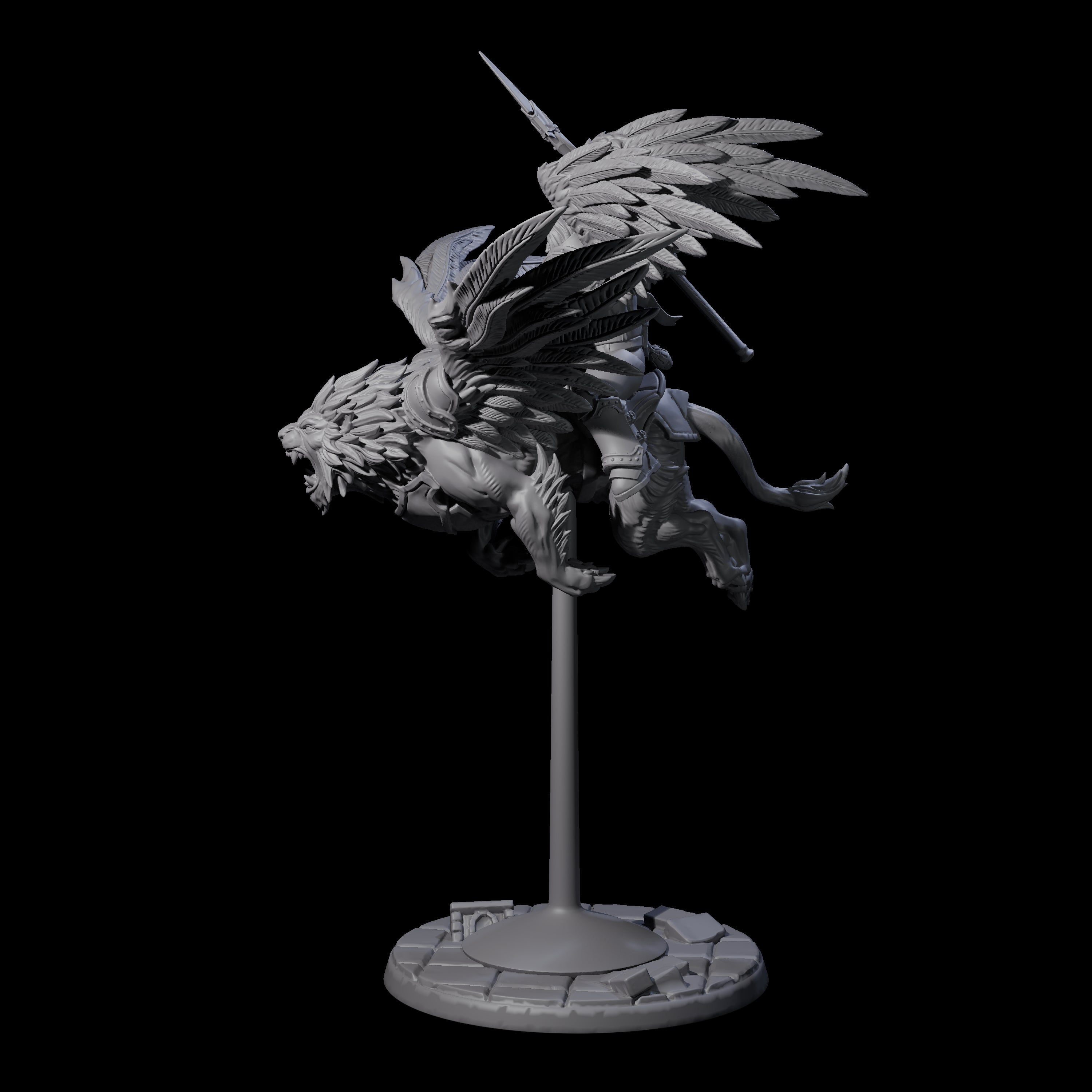 Diving Celestral Cavalry B Miniature for Dungeons and Dragons, Pathfinder or other TTRPGs