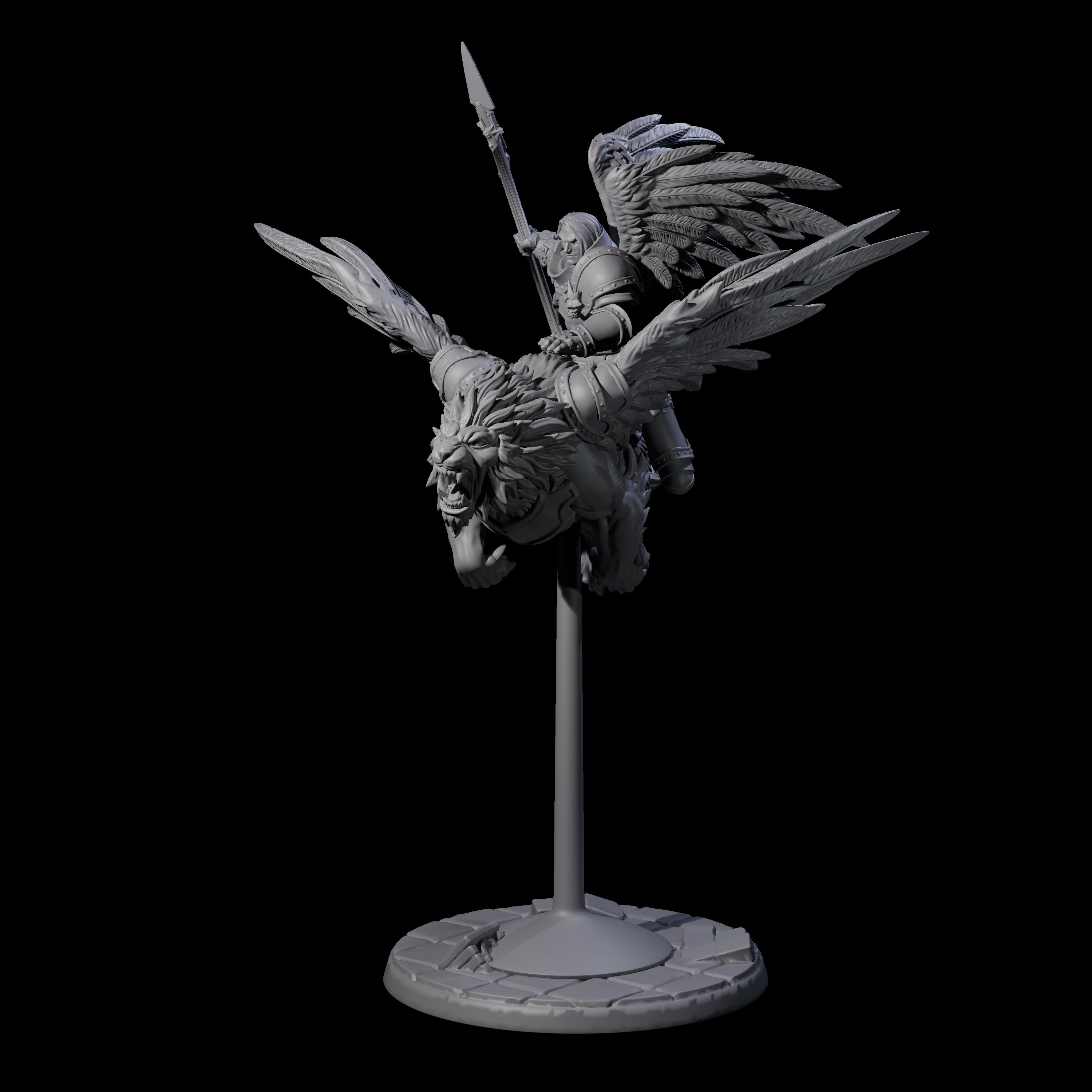 Diving Celestral Cavalry B Miniature for Dungeons and Dragons, Pathfinder or other TTRPGs