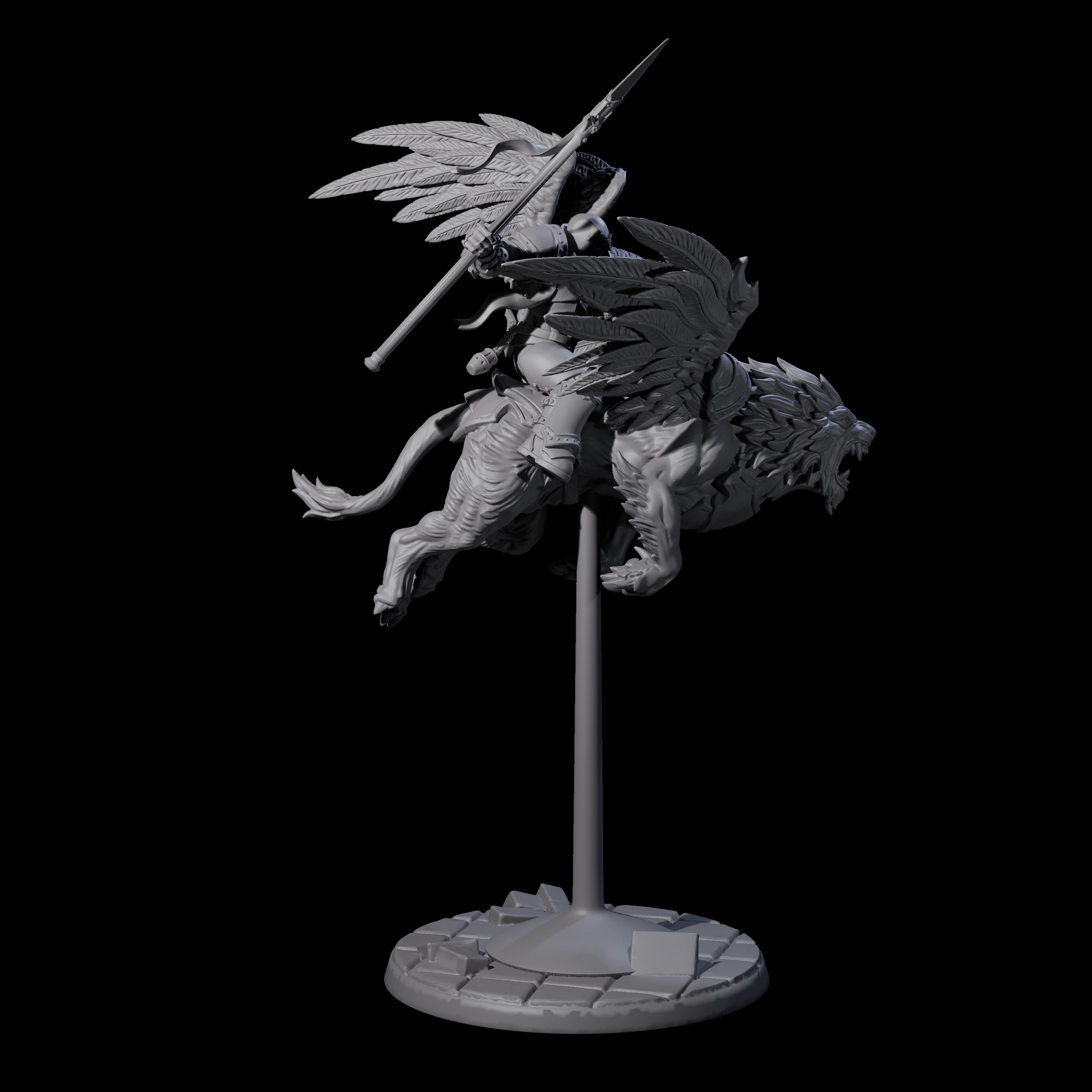 Diving Celestral Cavalry B Miniature for Dungeons and Dragons, Pathfinder or other TTRPGs