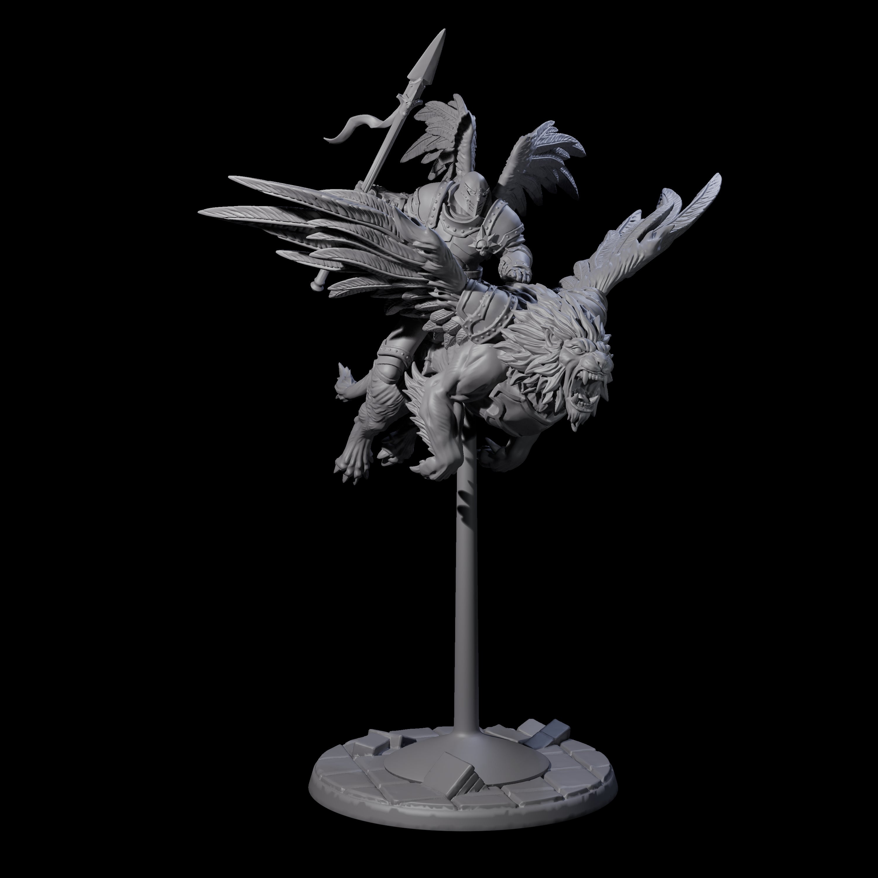 Diving Celestral Cavalry B Miniature for Dungeons and Dragons, Pathfinder or other TTRPGs
