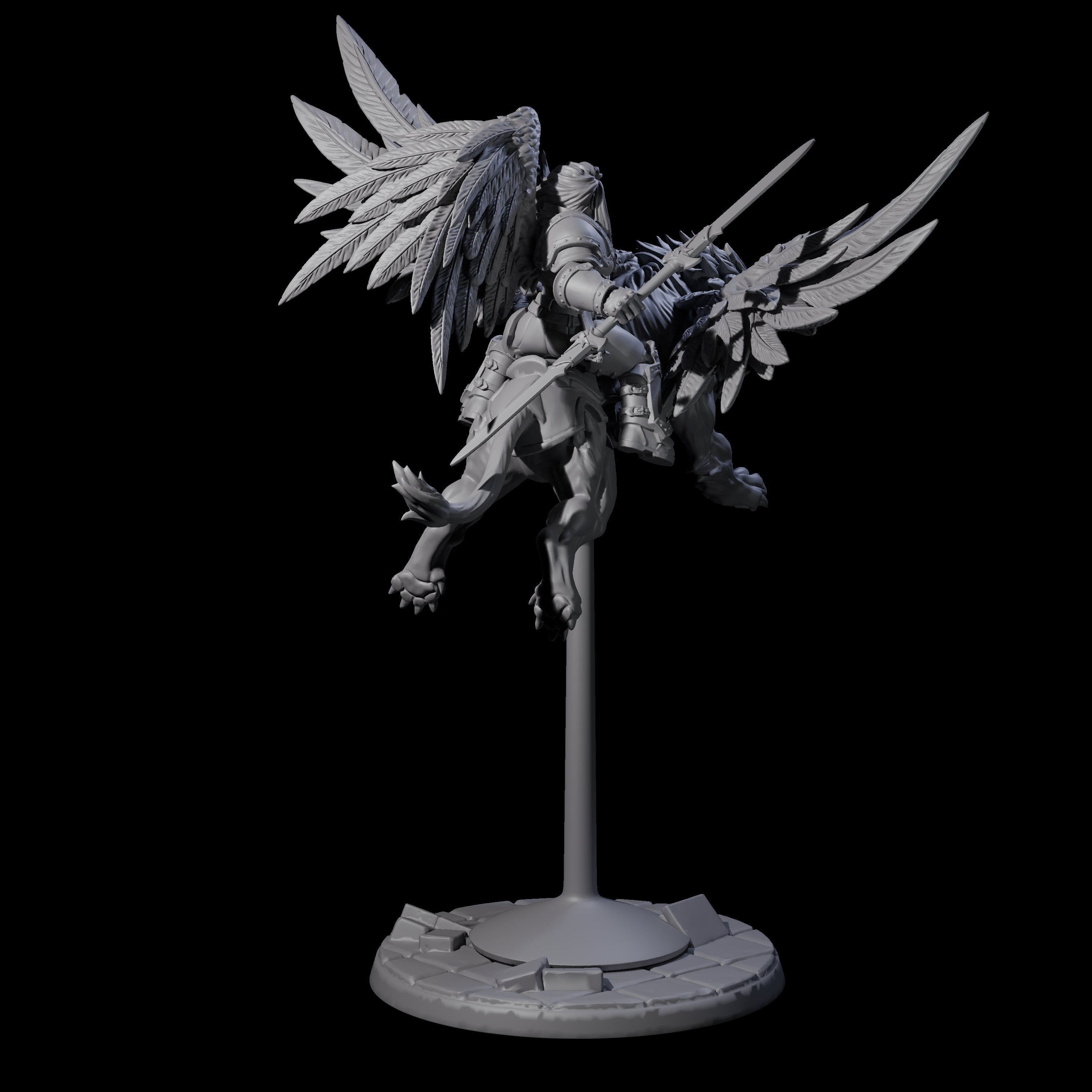 Diving Celestral Cavalry C Miniature for Dungeons and Dragons, Pathfinder or other TTRPGs