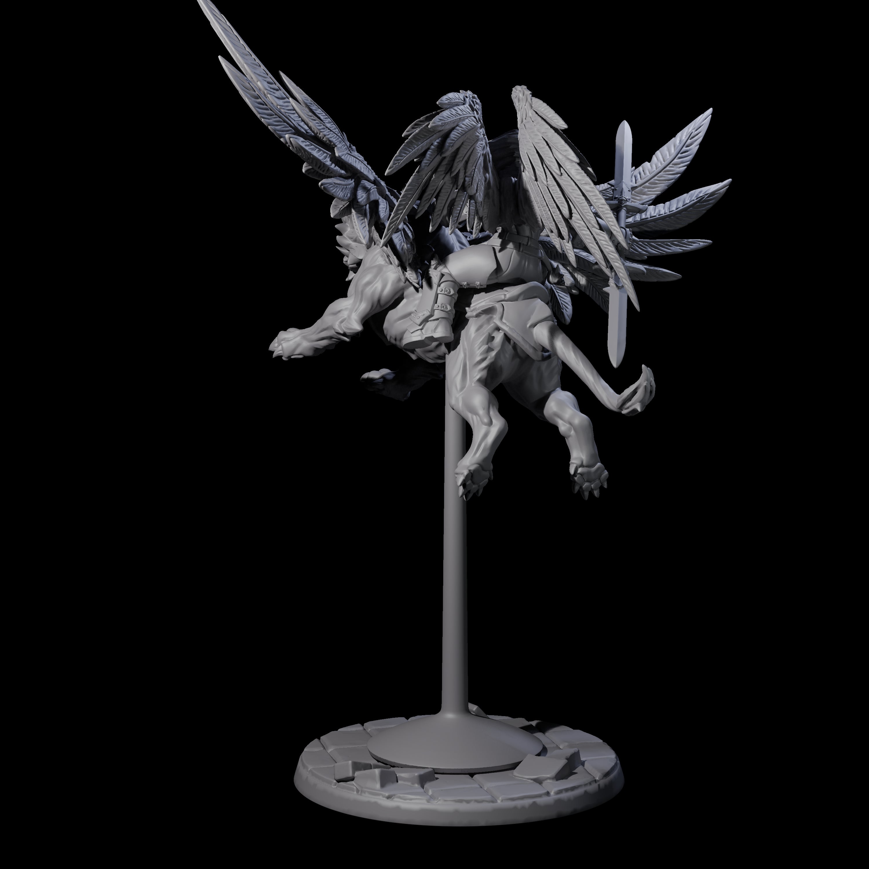 Diving Celestral Cavalry C Miniature for Dungeons and Dragons, Pathfinder or other TTRPGs