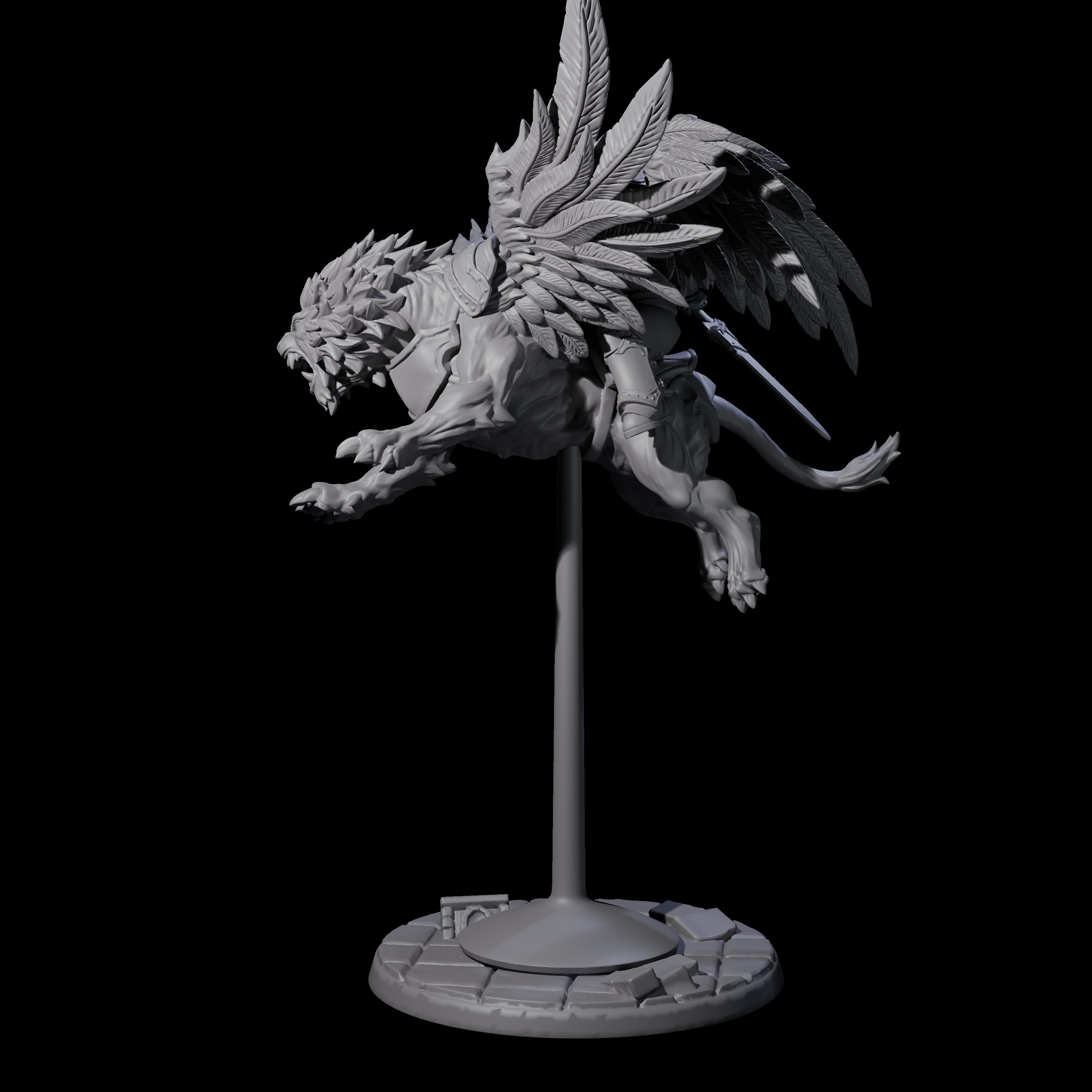 Diving Celestral Cavalry C Miniature for Dungeons and Dragons, Pathfinder or other TTRPGs