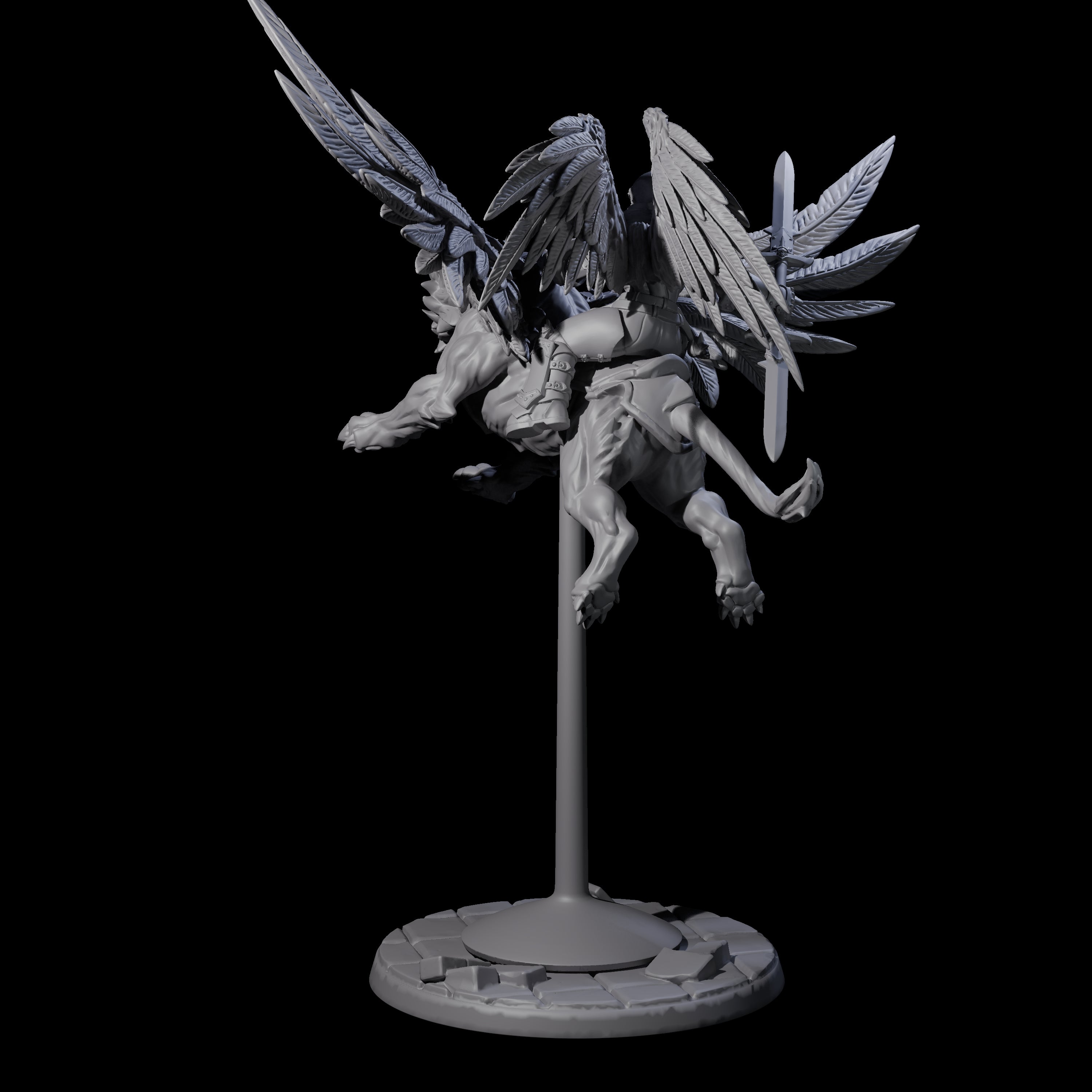 Diving Celestral Cavalry C Miniature for Dungeons and Dragons, Pathfinder or other TTRPGs