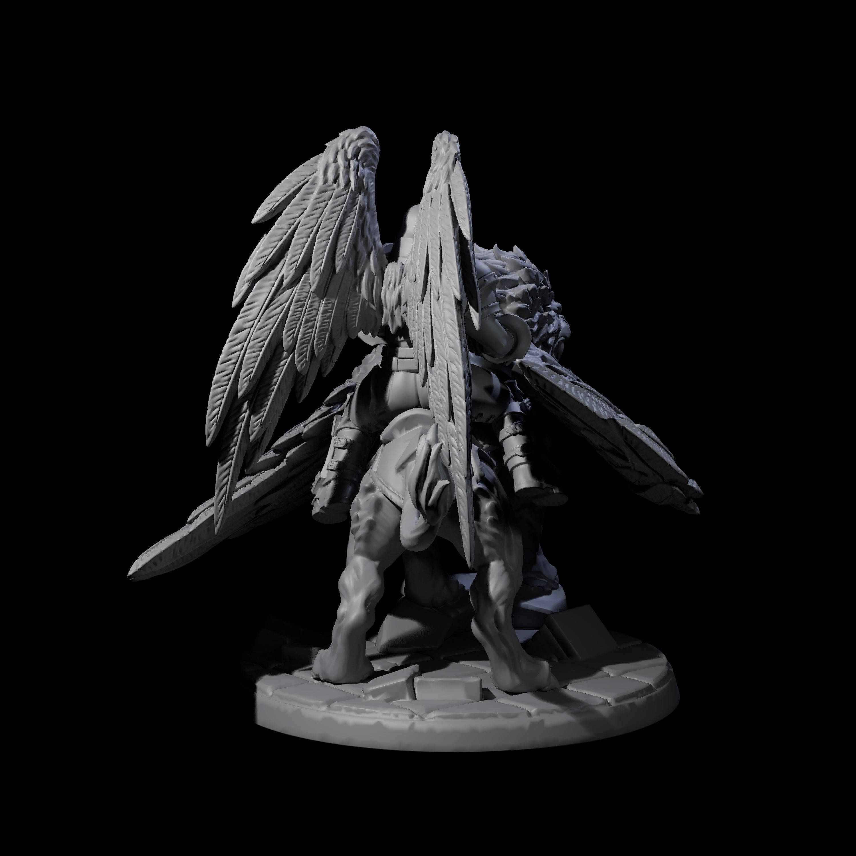 Diving Celestral Cavalry D Miniature for Dungeons and Dragons, Pathfinder or other TTRPGs