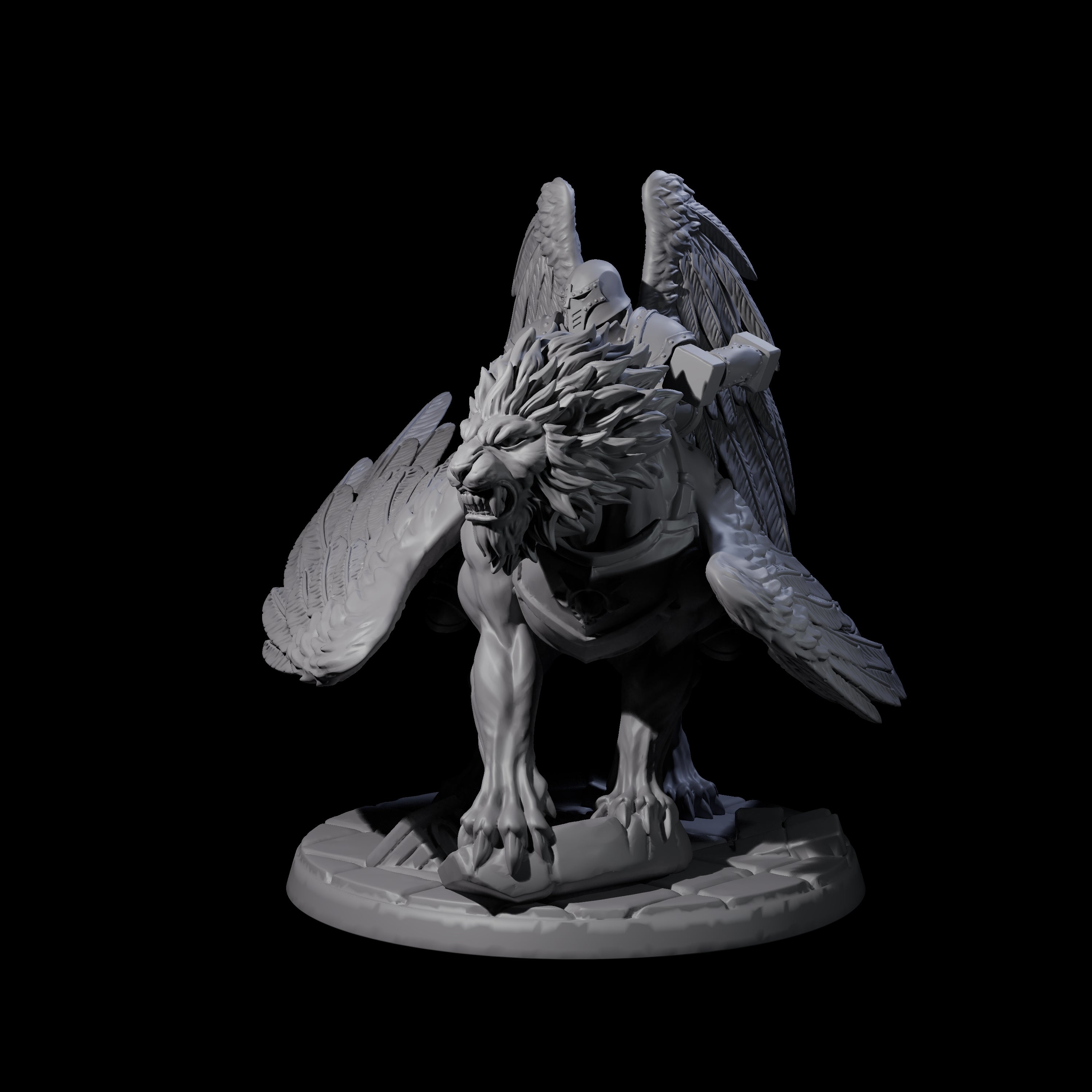 Diving Celestral Cavalry D Miniature for Dungeons and Dragons, Pathfinder or other TTRPGs