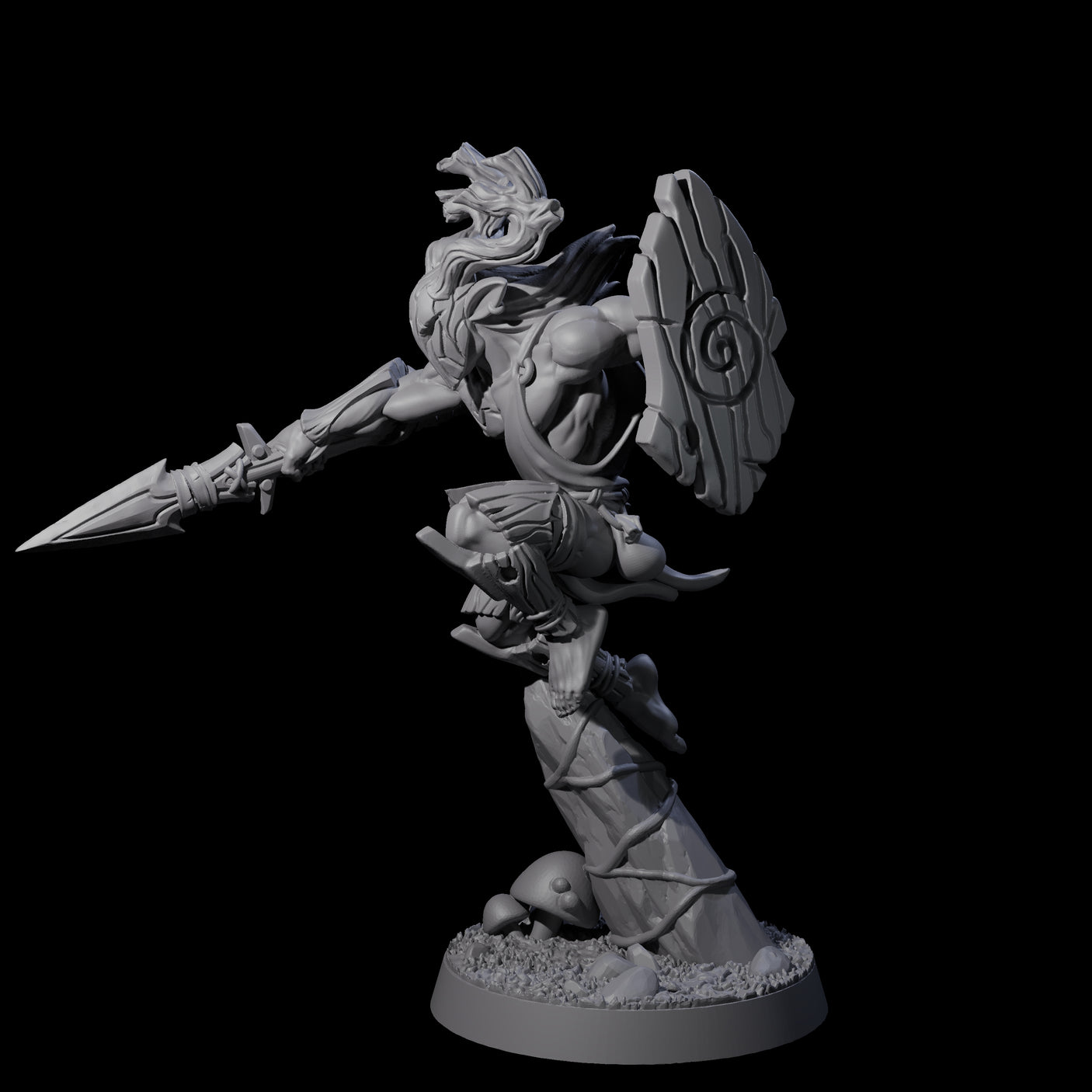 Diving Wood Elf Barbarian Miniature for Dungeons and Dragons, Pathfinder or other TTRPGs