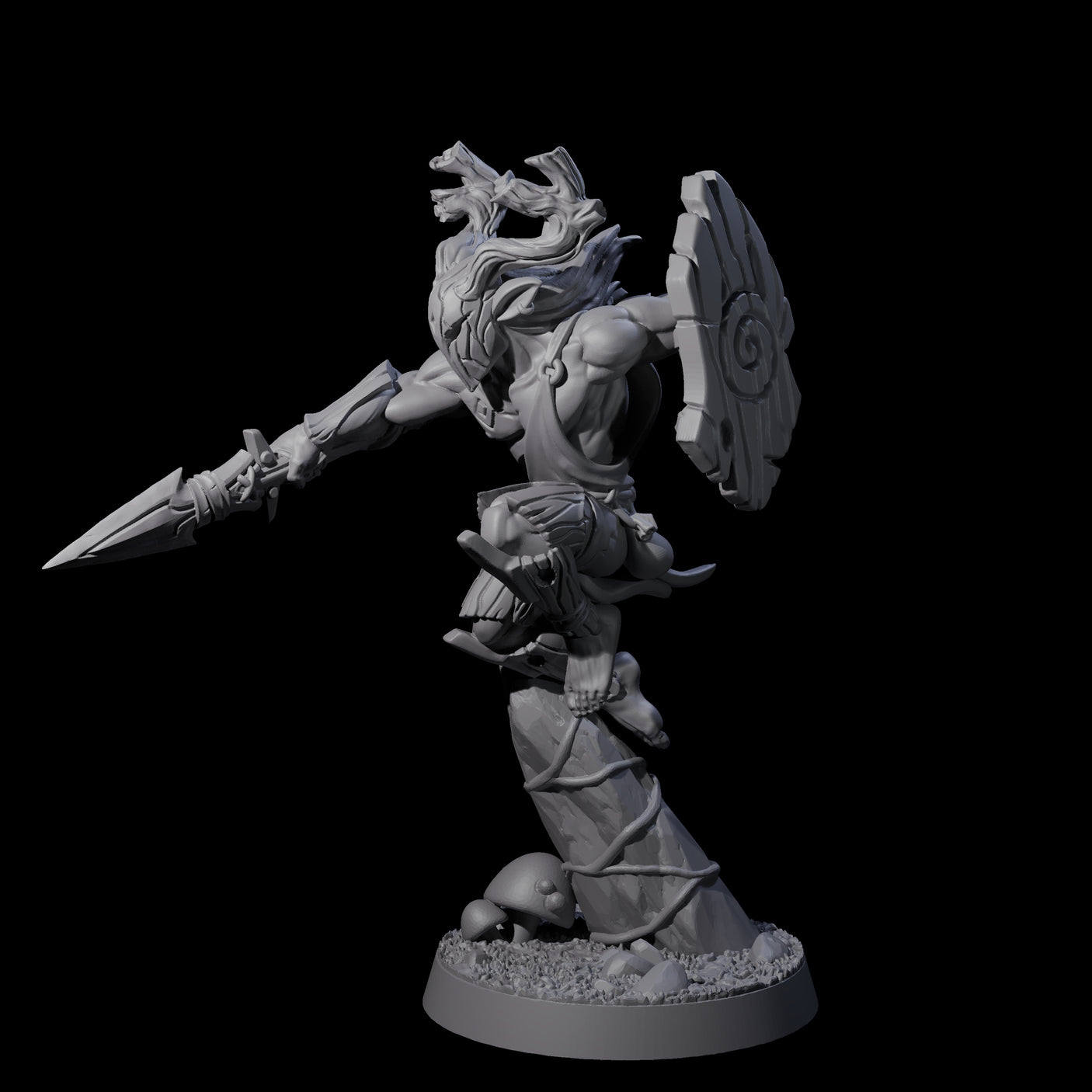 Diving Wood Elf Barbarian Miniature for Dungeons and Dragons, Pathfinder or other TTRPGs