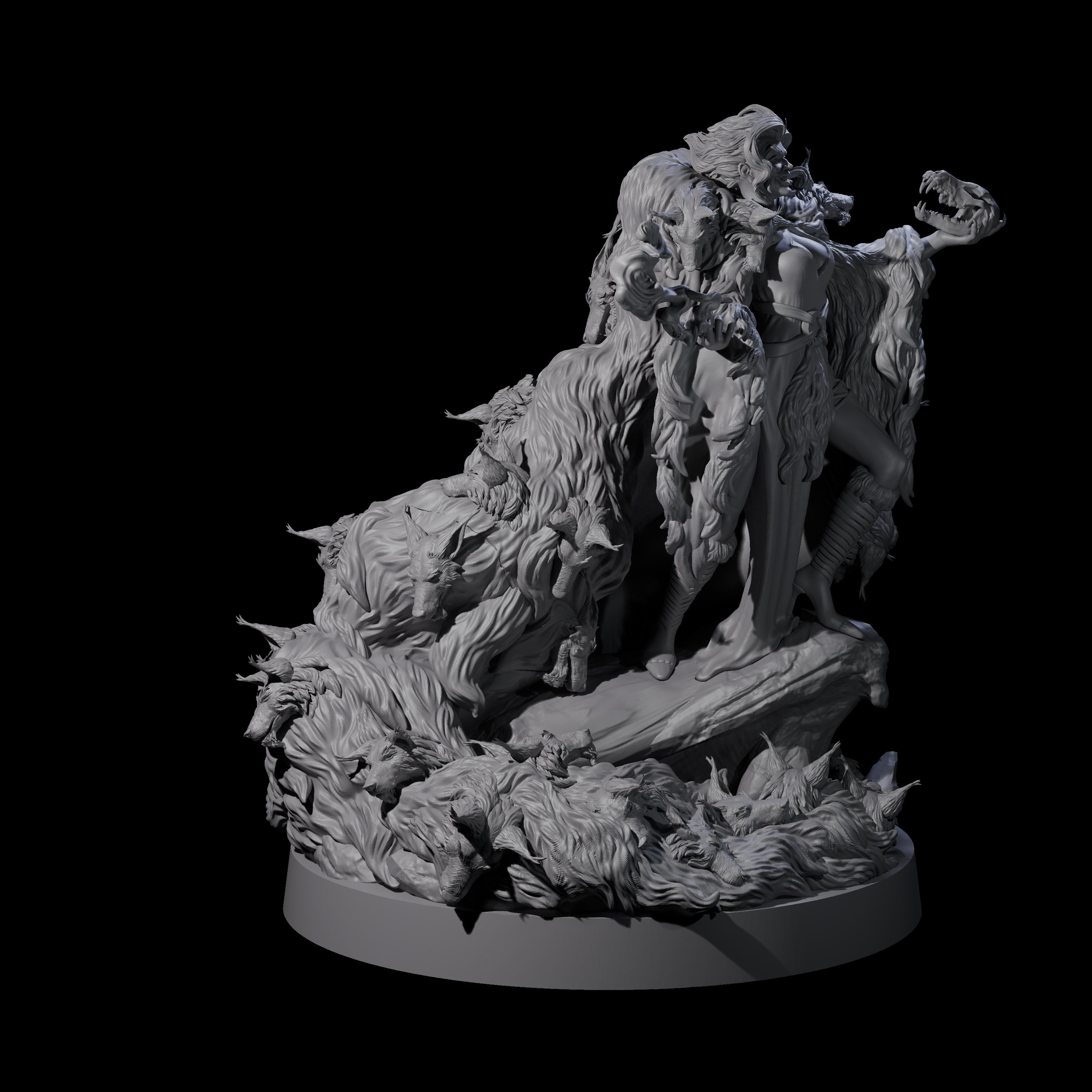 Dog Mad Countess Miniature for Dungeons and Dragons, Pathfinder or other TTRPGs