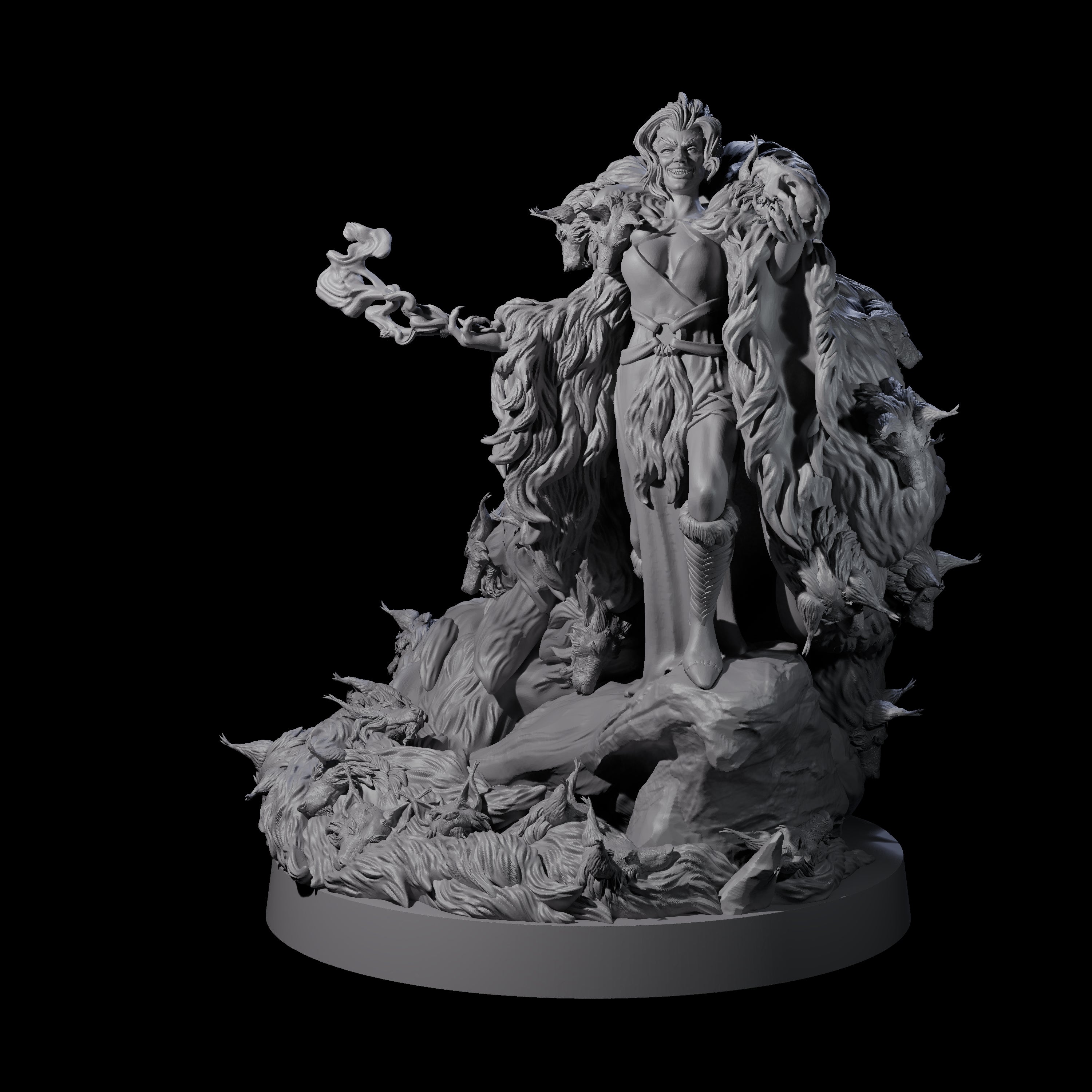 Dog Mad Countess Miniature for Dungeons and Dragons, Pathfinder or other TTRPGs