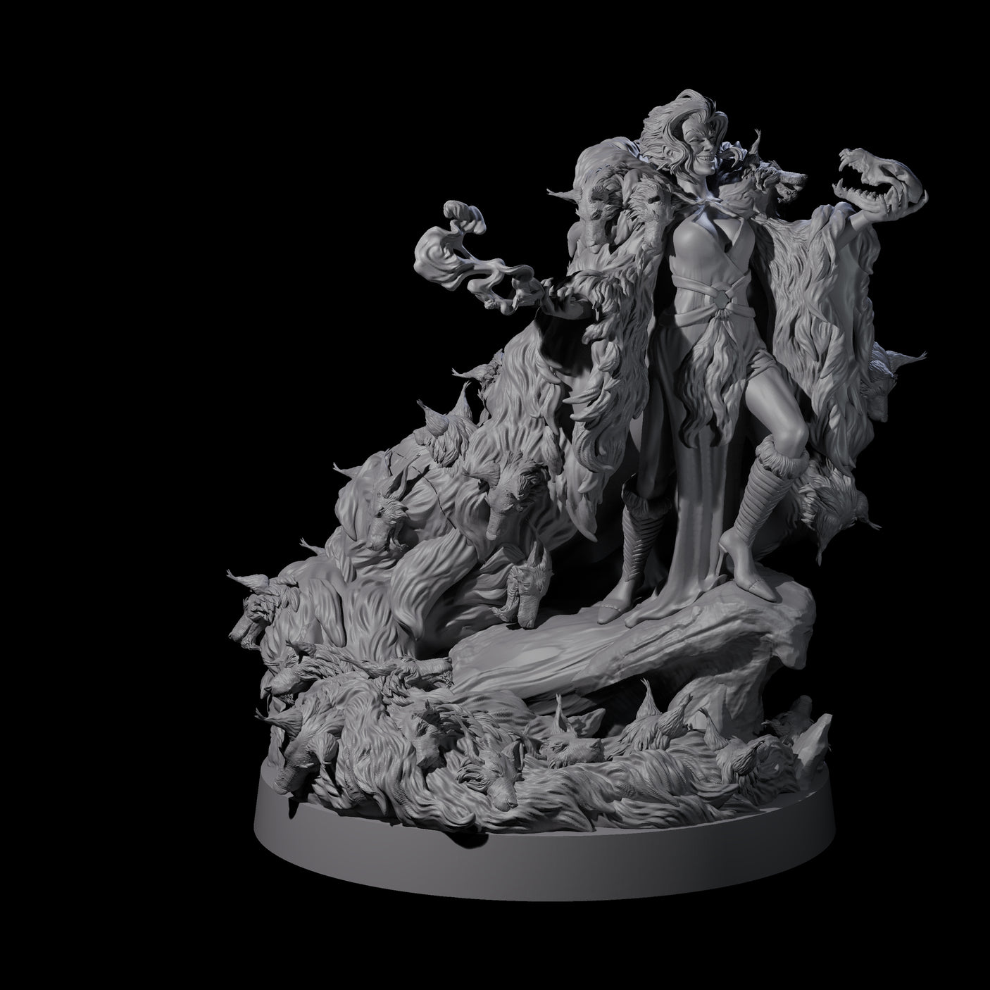 Dog Mad Countess Miniature for Dungeons and Dragons, Pathfinder or other TTRPGs