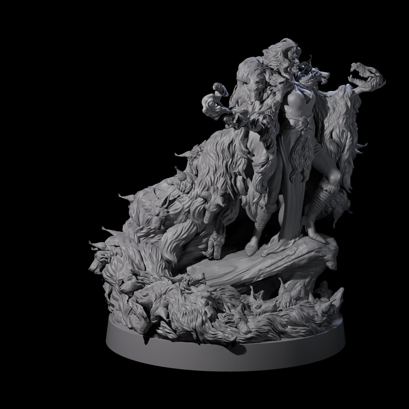 Dog Mad Countess Miniature for Dungeons and Dragons, Pathfinder or other TTRPGs