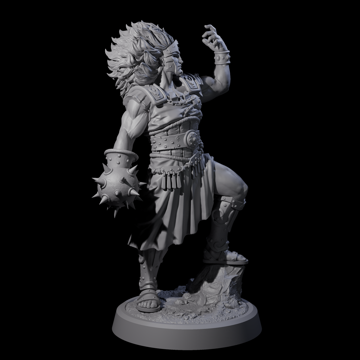 Dominating Gladiator Champion Miniature for Dungeons and Dragons, Pathfinder or other TTRPGs