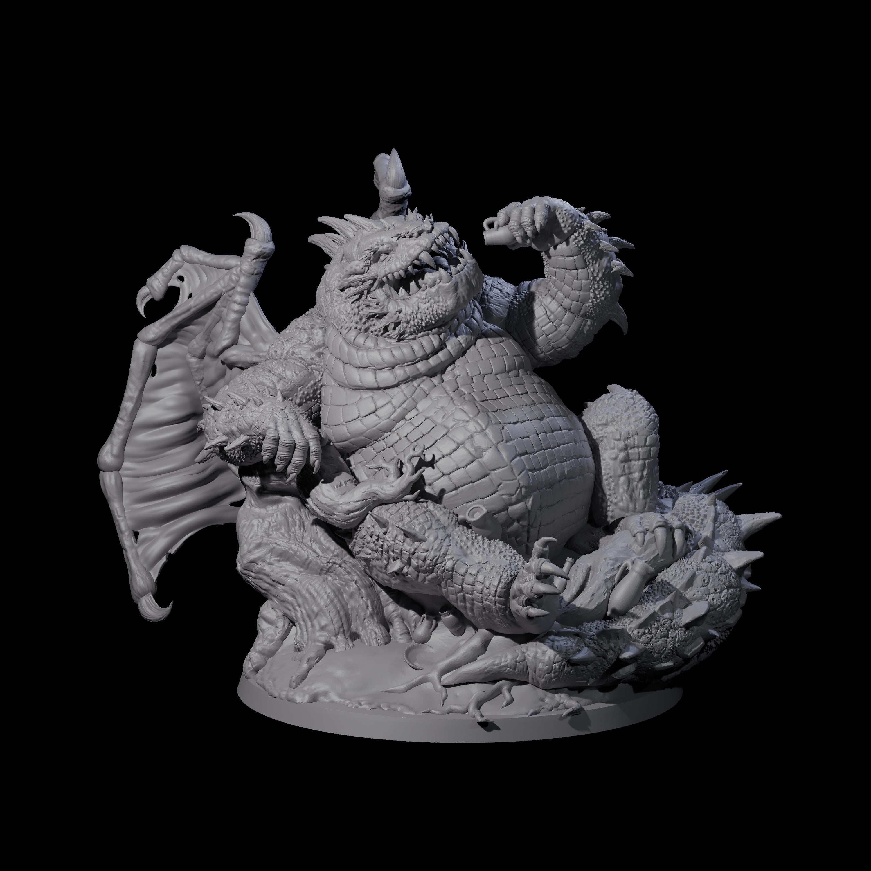 Draconic Demon Lord of Gluttony Miniature for Dungeons and Dragons, Pathfinder or other TTRPGs