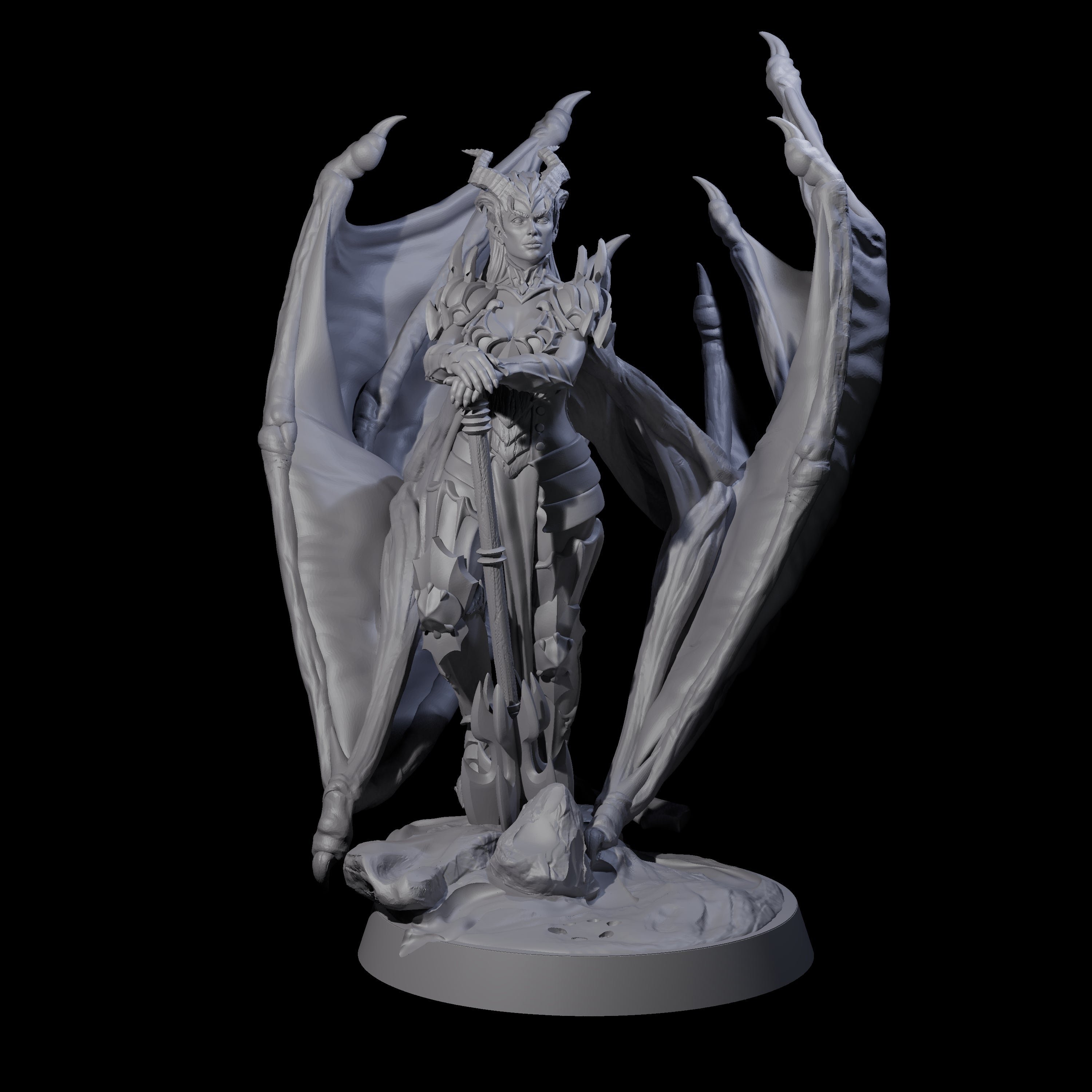 Draconic Fighter Miniature for Dungeons and Dragons, Pathfinder or other TTRPGs