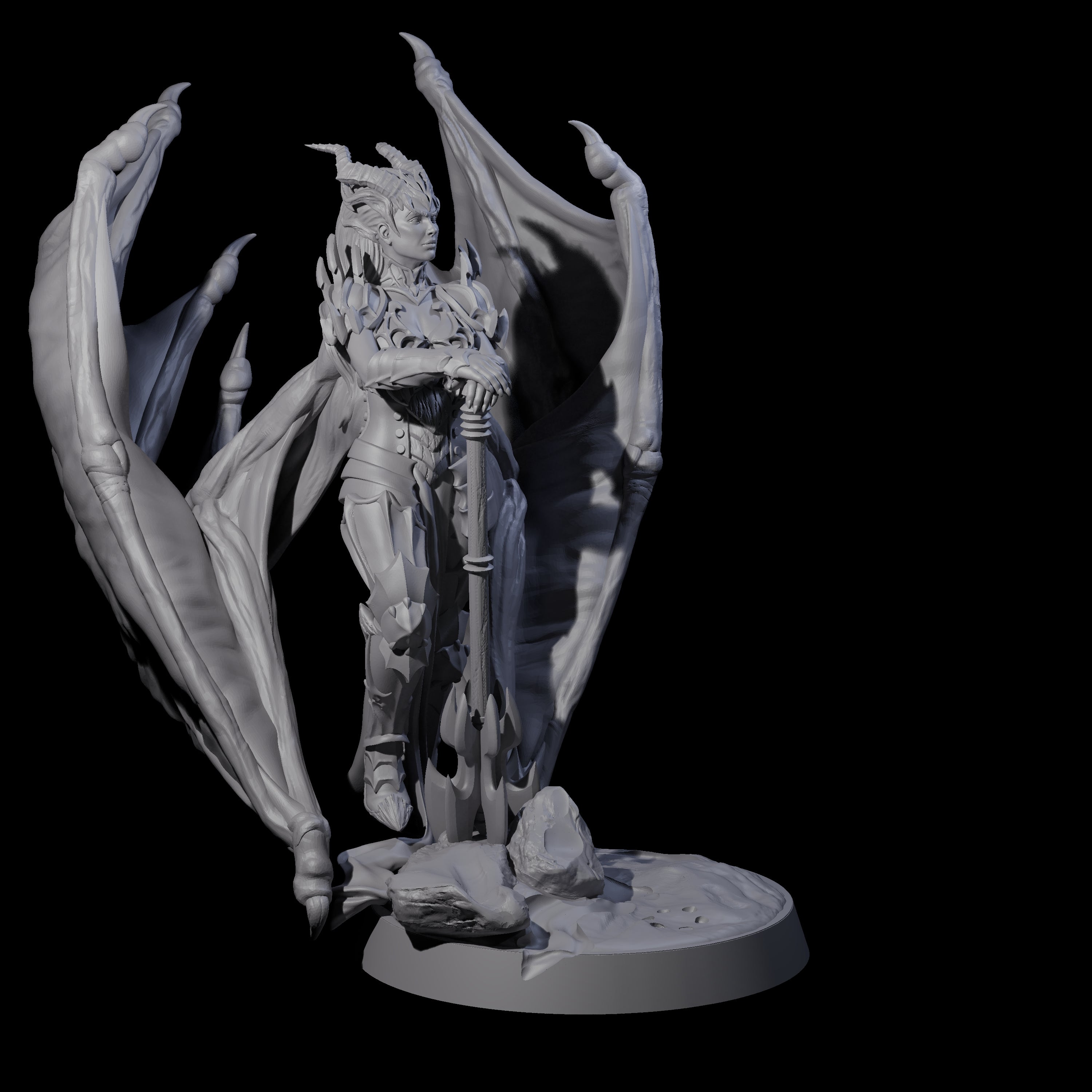 Draconic Fighter Miniature for Dungeons and Dragons, Pathfinder or other TTRPGs