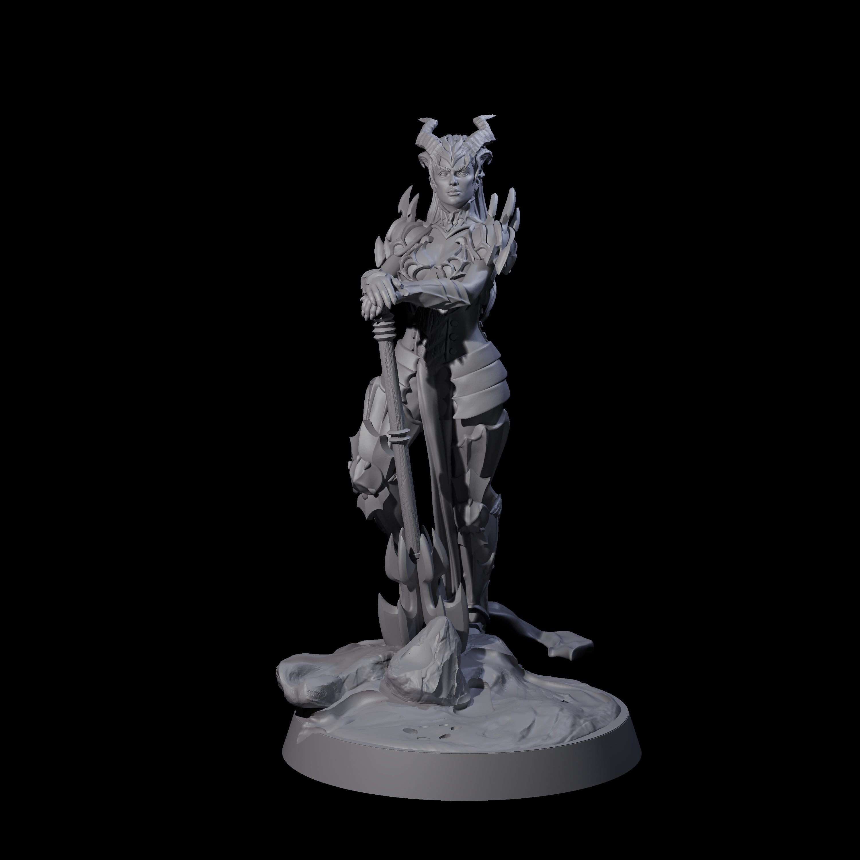 Draconic Fighter Miniature for Dungeons and Dragons, Pathfinder or other TTRPGs