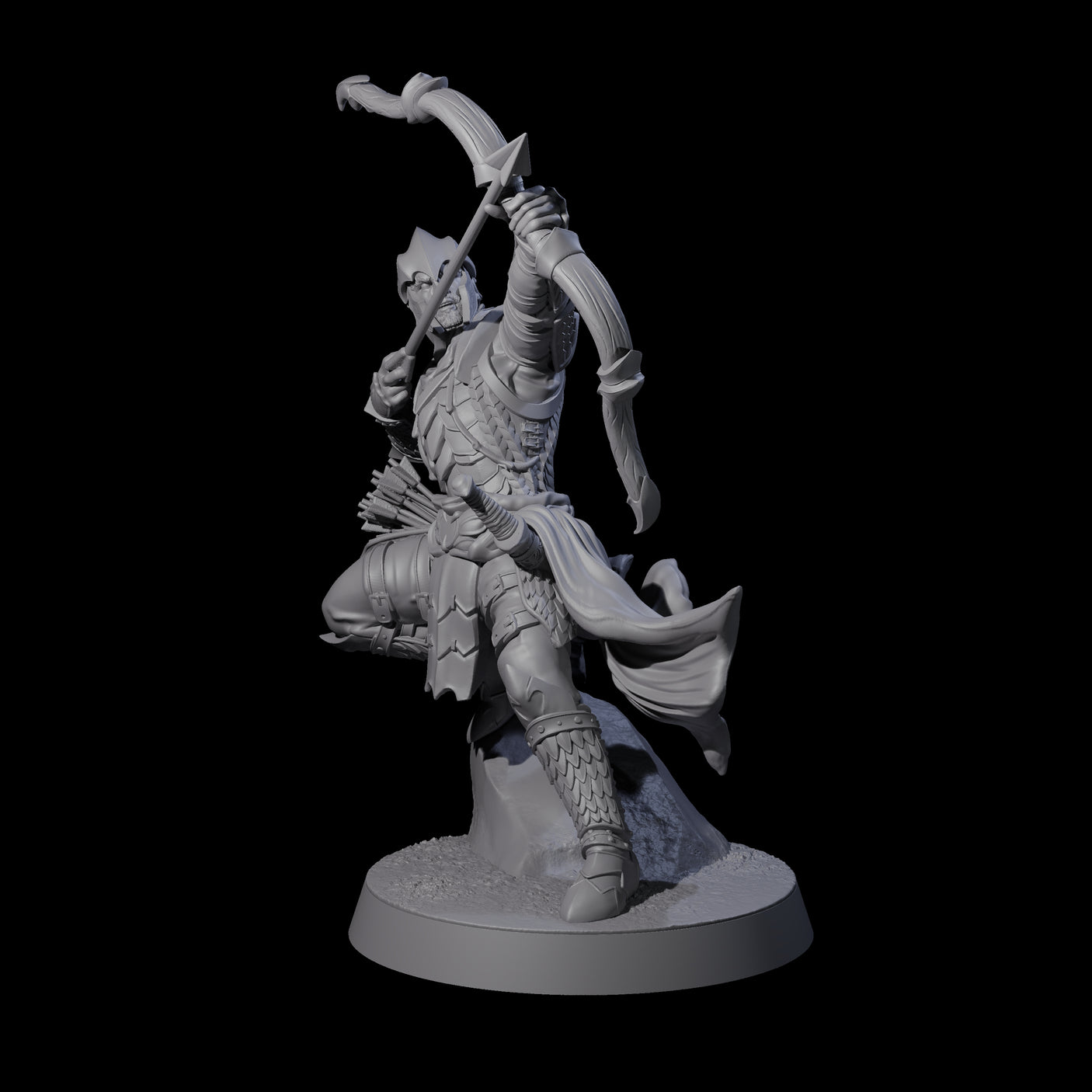 Dragon Archer E Miniature for Dungeons and Dragons, Pathfinder or other TTRPGs