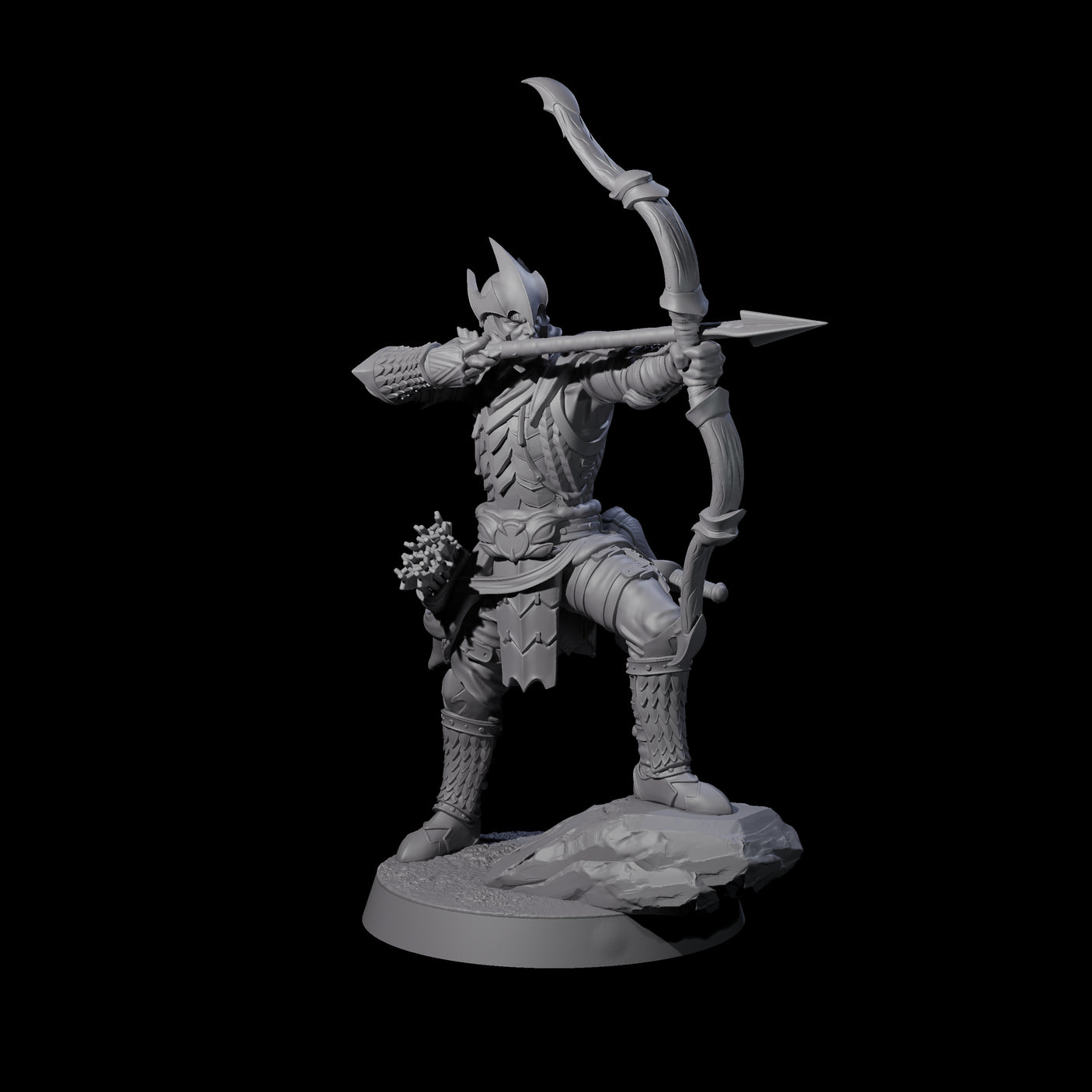Dragon Archer F Miniature for Dungeons and Dragons, Pathfinder or other TTRPGs