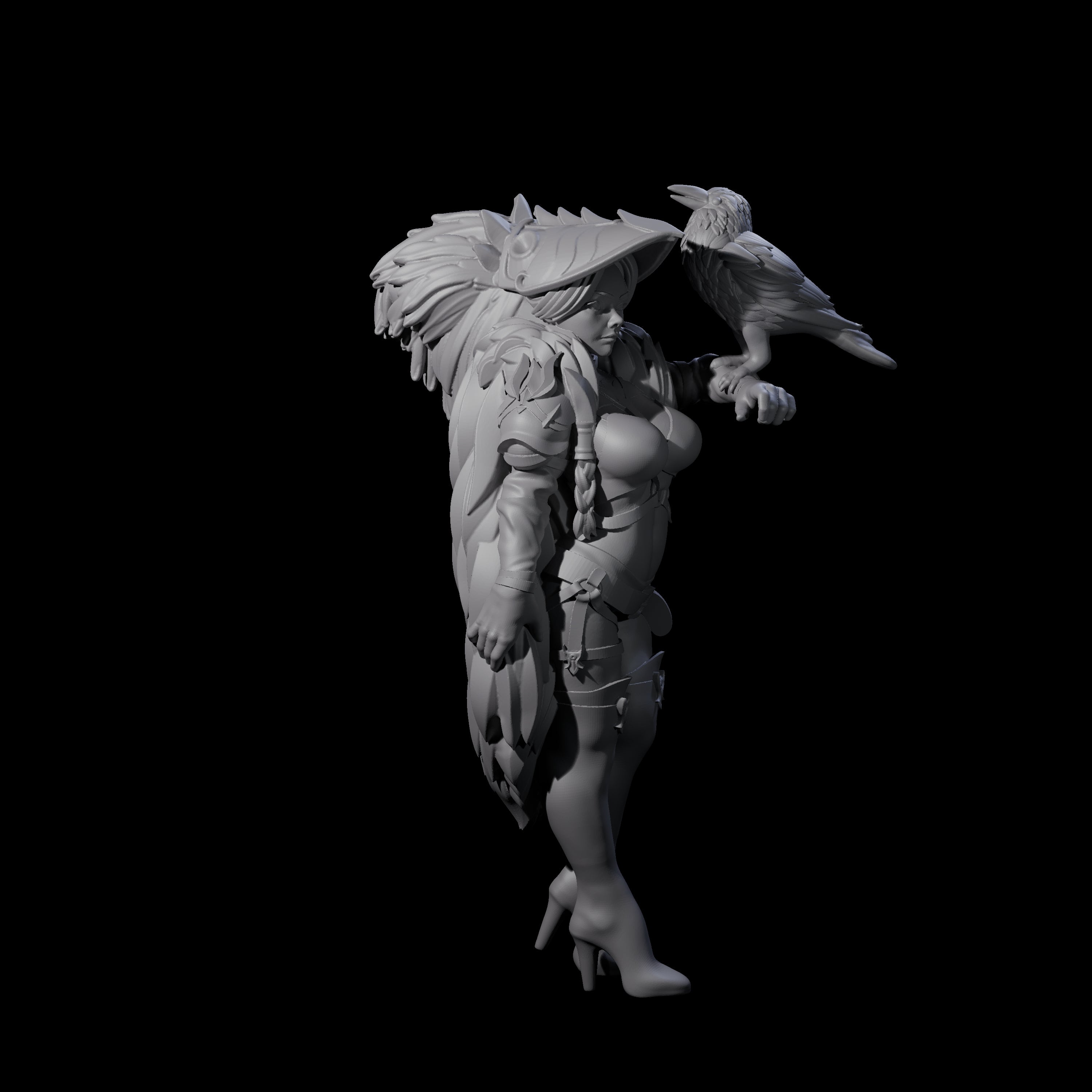 Dragon Guard Keeper of the Ravens Miniature for Dungeons and Dragons, Pathfinder or other TTRPGs