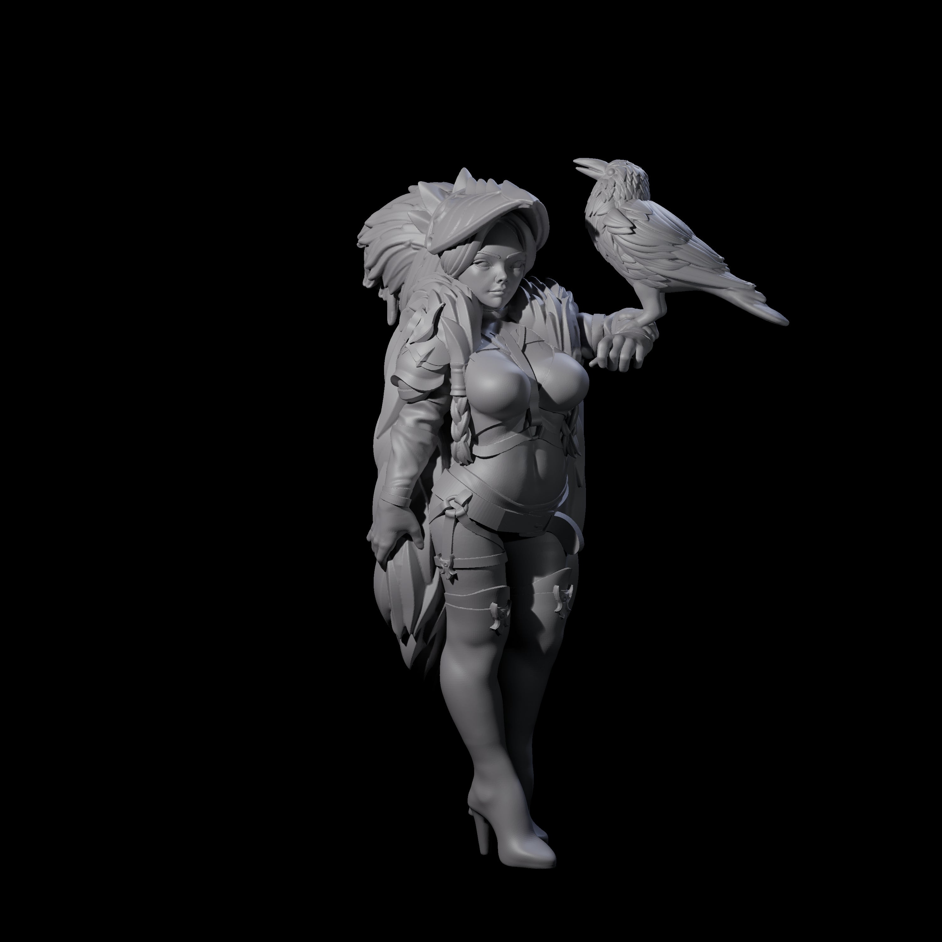 Dragon Guard Keeper of the Ravens Miniature for Dungeons and Dragons, Pathfinder or other TTRPGs