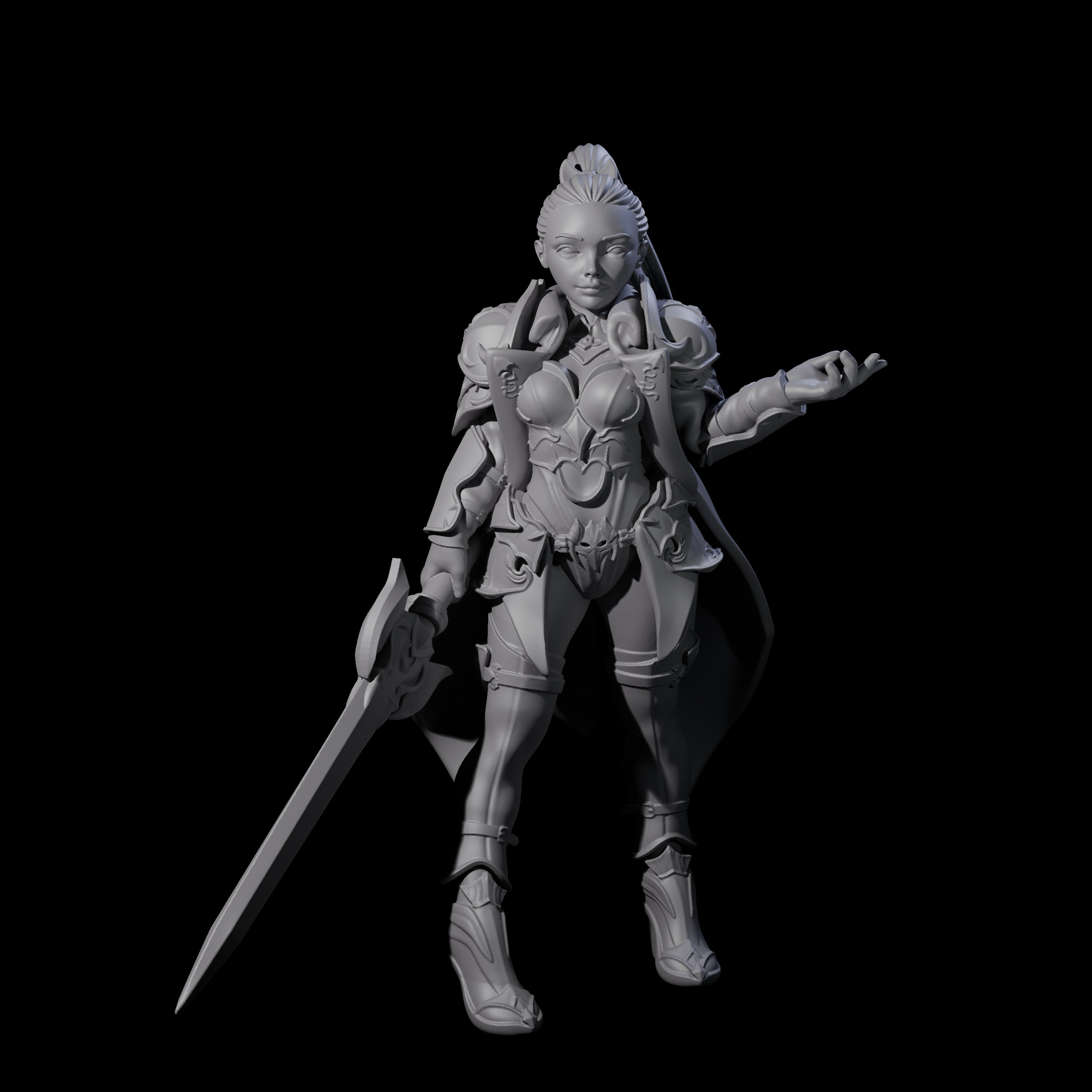 Dragon Guard Sassy Fighter Miniature for Dungeons and Dragons, Pathfinder or other TTRPGs