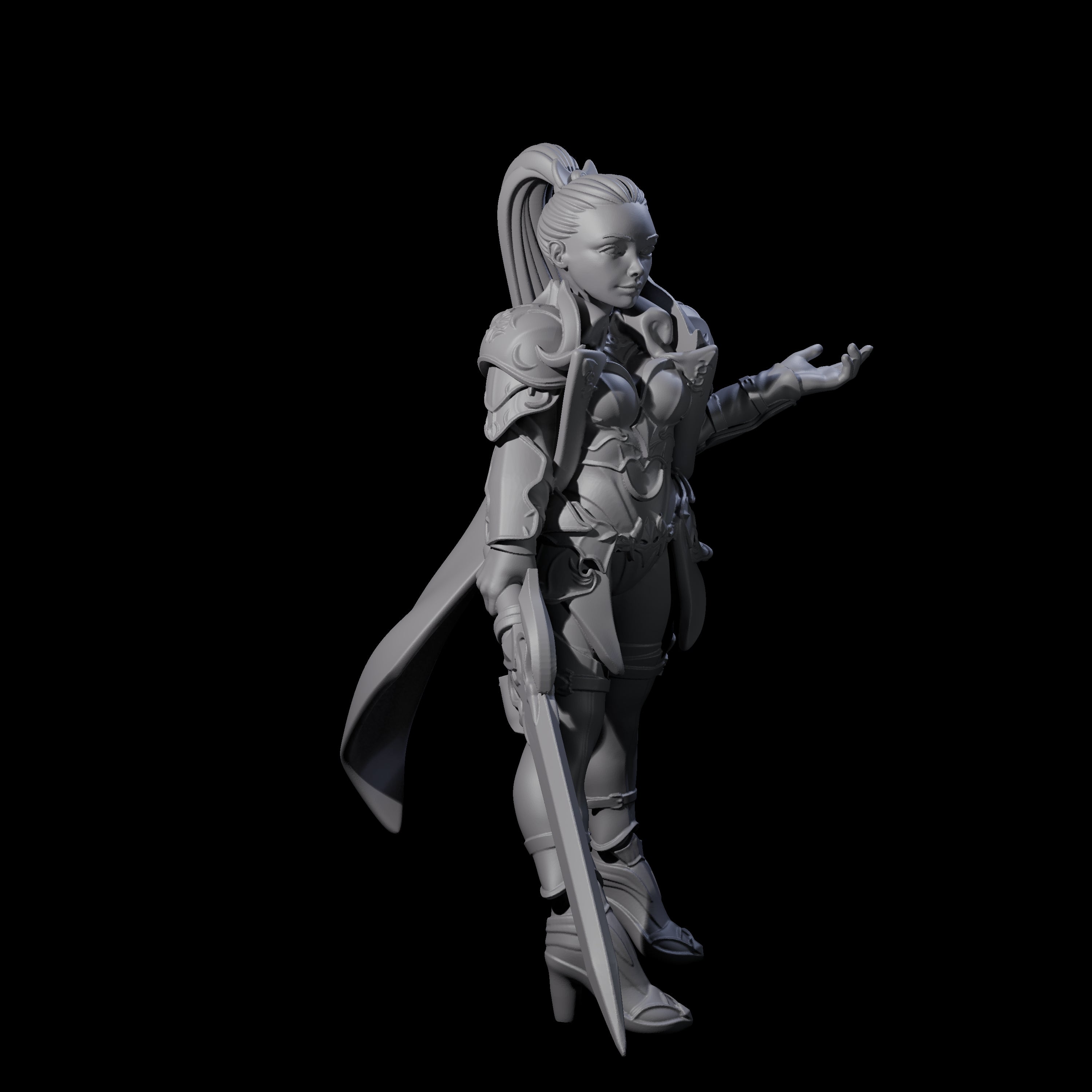 Dragon Guard Sassy Fighter Miniature for Dungeons and Dragons, Pathfinder or other TTRPGs