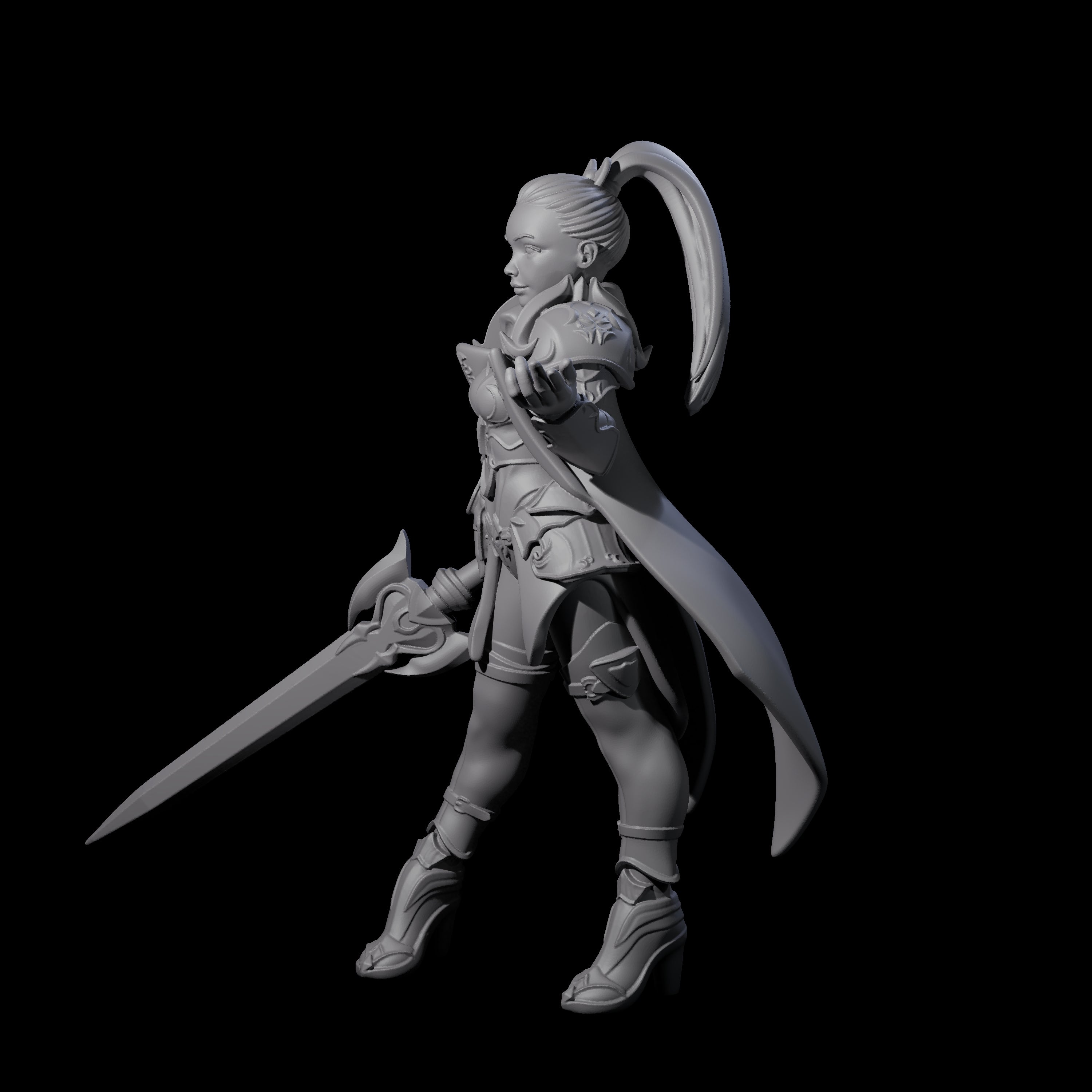 Dragon Guard Sassy Fighter Miniature for Dungeons and Dragons, Pathfinder or other TTRPGs