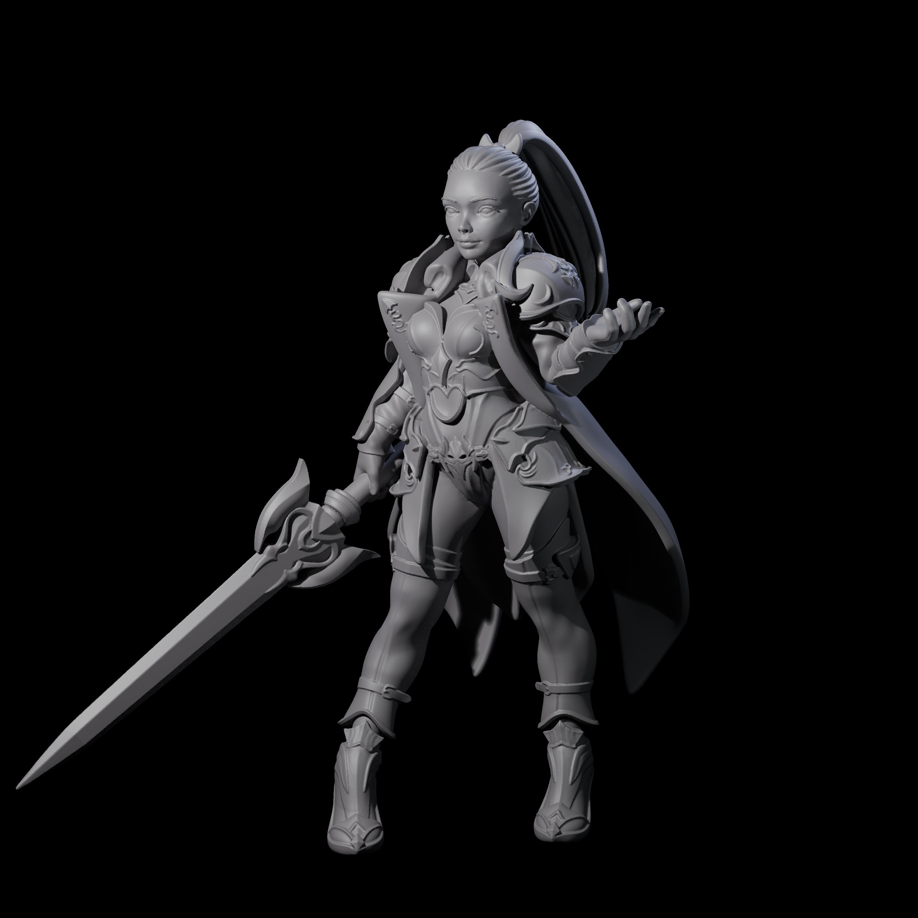 Dragon Guard Sassy Fighter Miniature for Dungeons and Dragons, Pathfinder or other TTRPGs